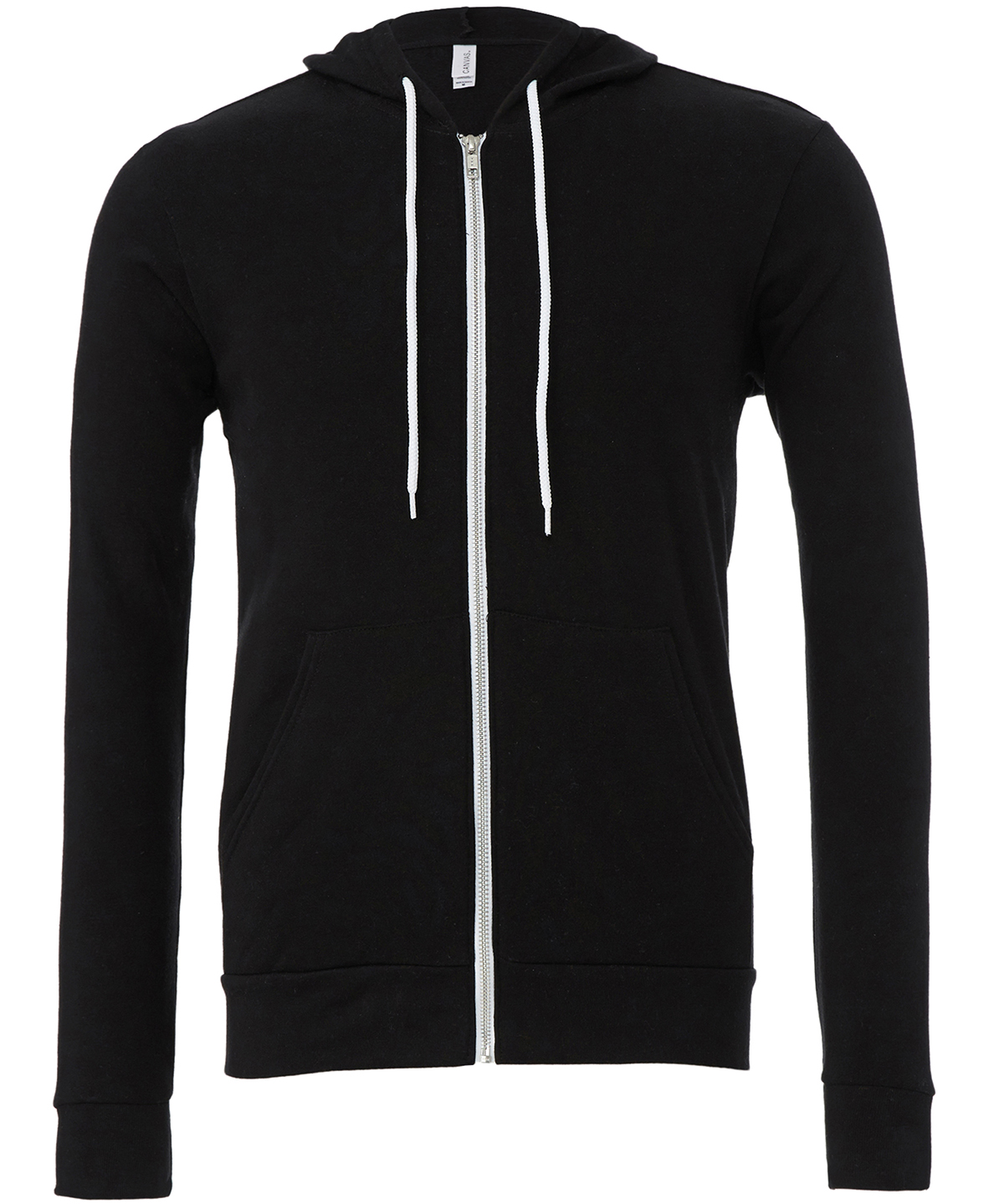 Unisex polycotton fleece full-zip hoodie - Black