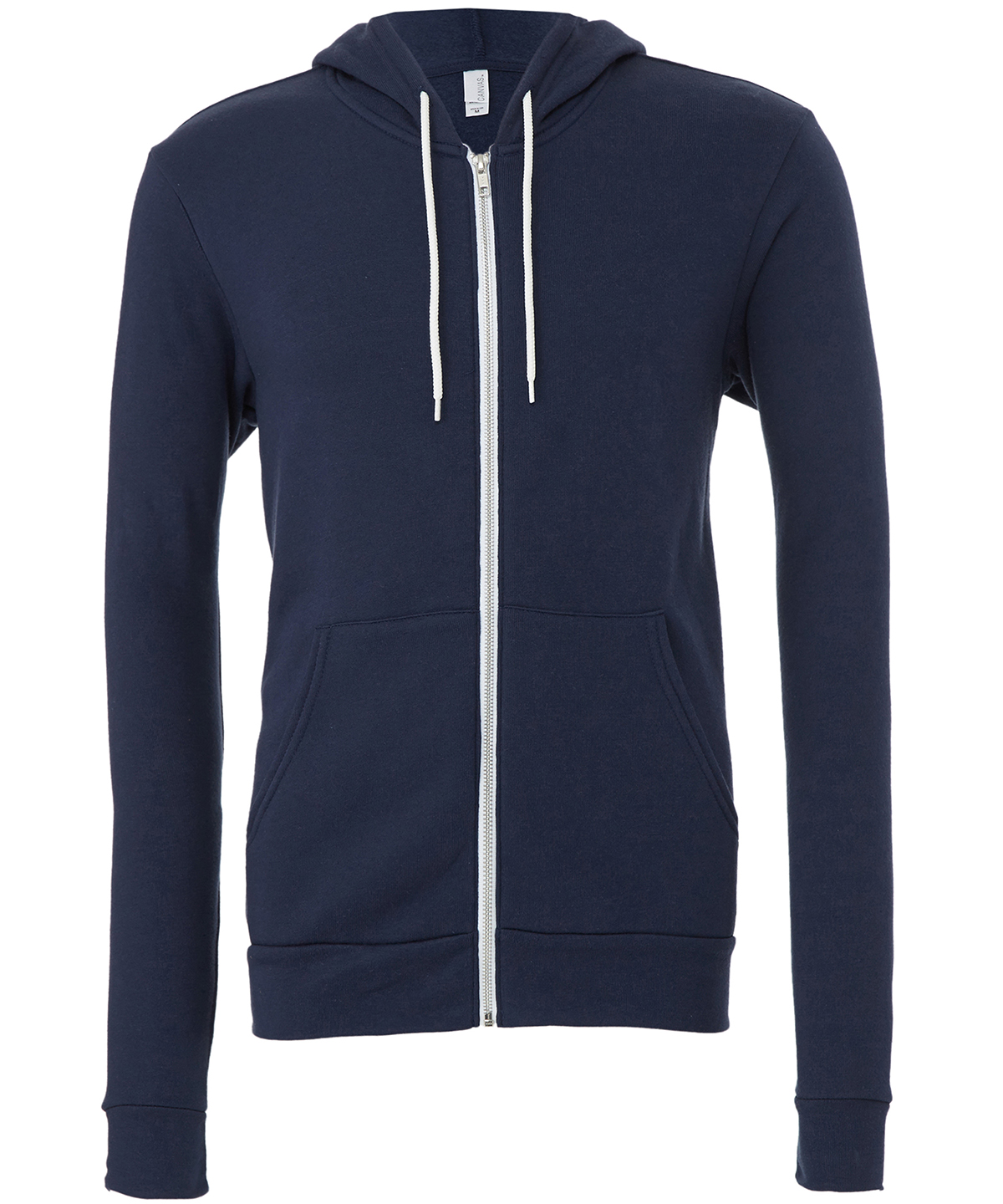Unisex polycotton fleece full-zip hoodie - Navy