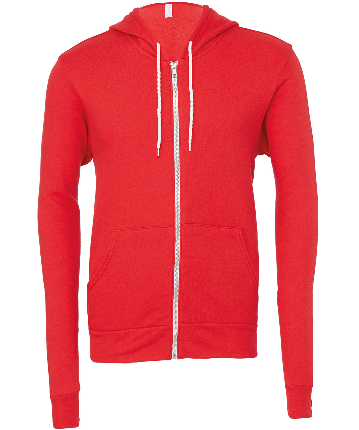 Unisex polycotton fleece full-zip hoodie - Red