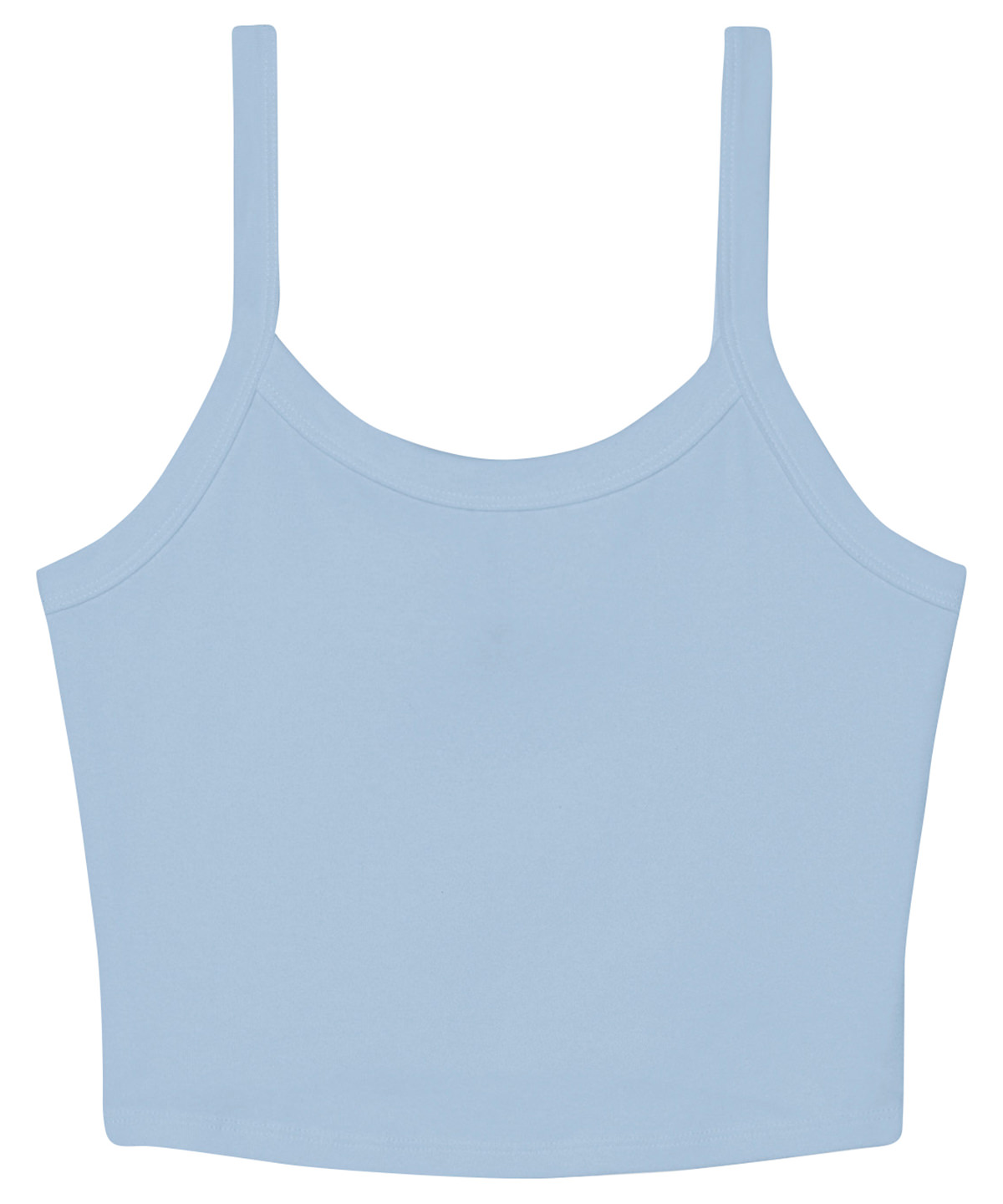Women’s micro rib spaghetti strap tank - Solid Baby Blue Blend