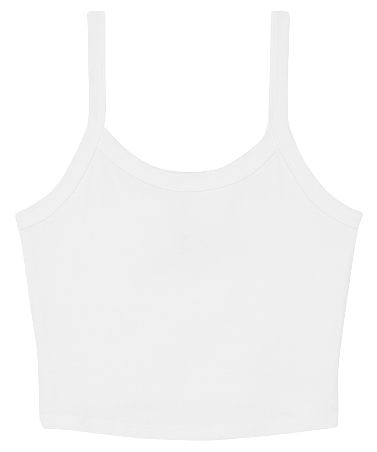 Women’s micro rib spaghetti strap tank - Solid White Blend