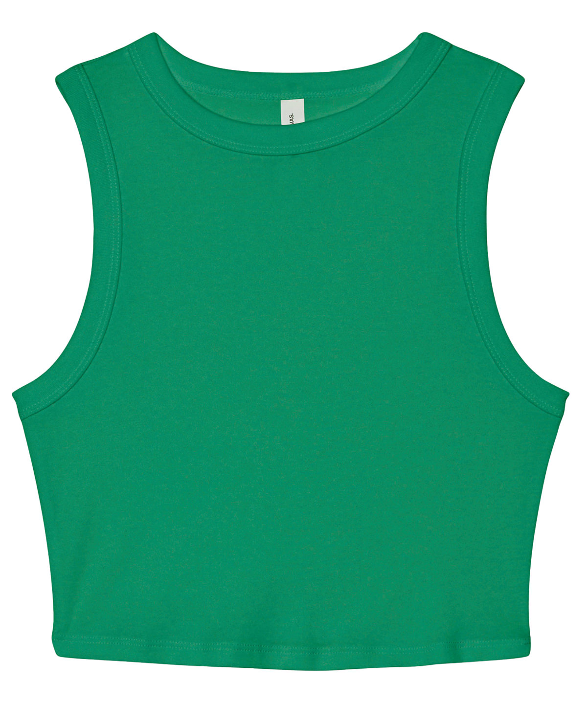 Women’s micro rib muscle crop tank - Solid Kelly Blend