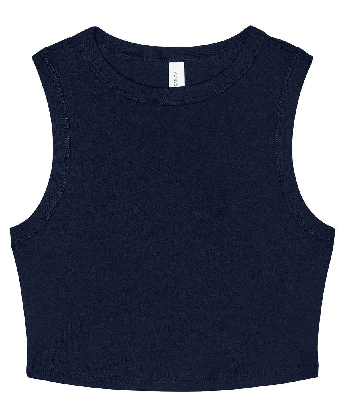 Women’s micro rib muscle crop tank - Solid Navy Blend