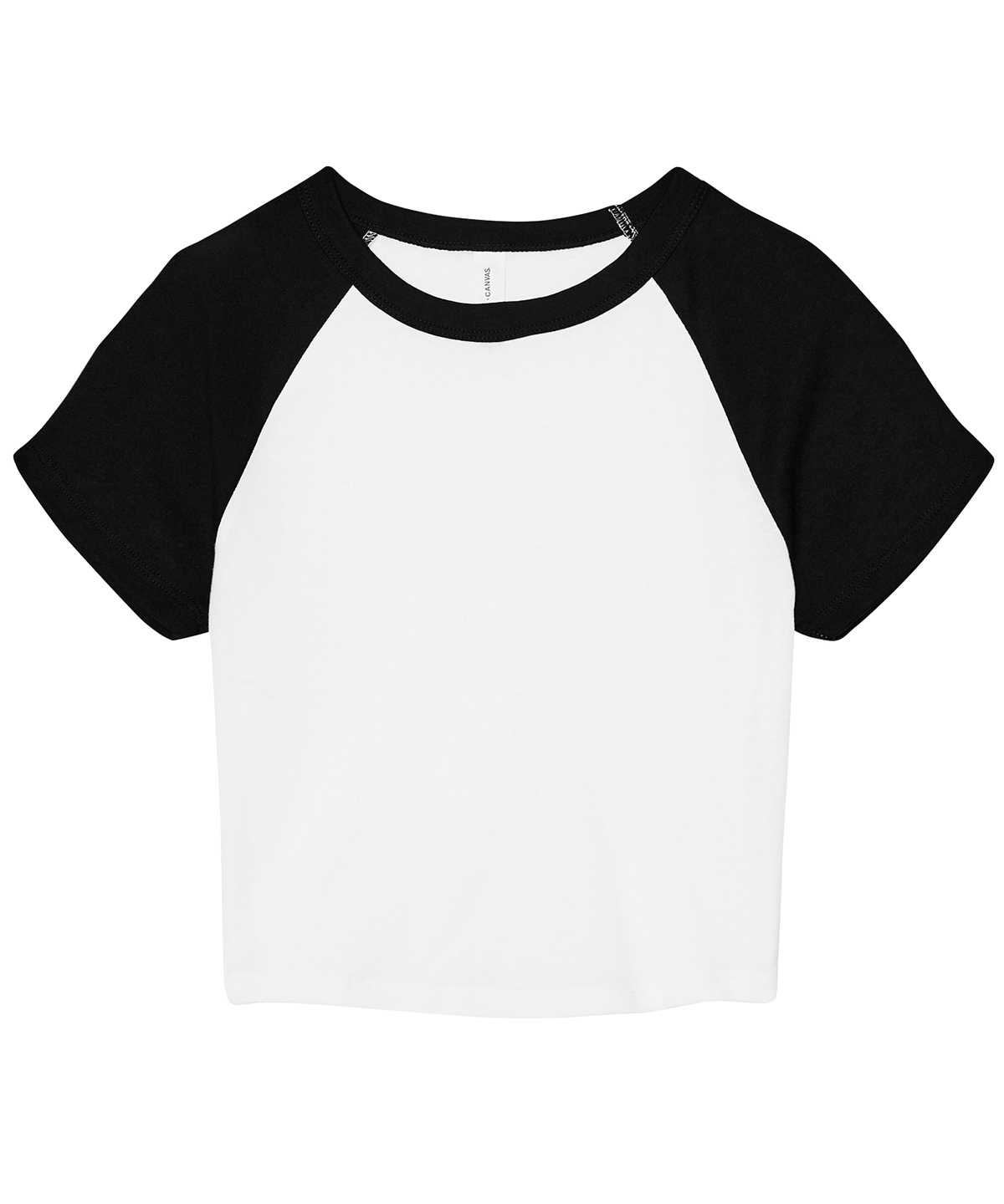 Women’s micro rib raglan baby t-shirt - White/Black