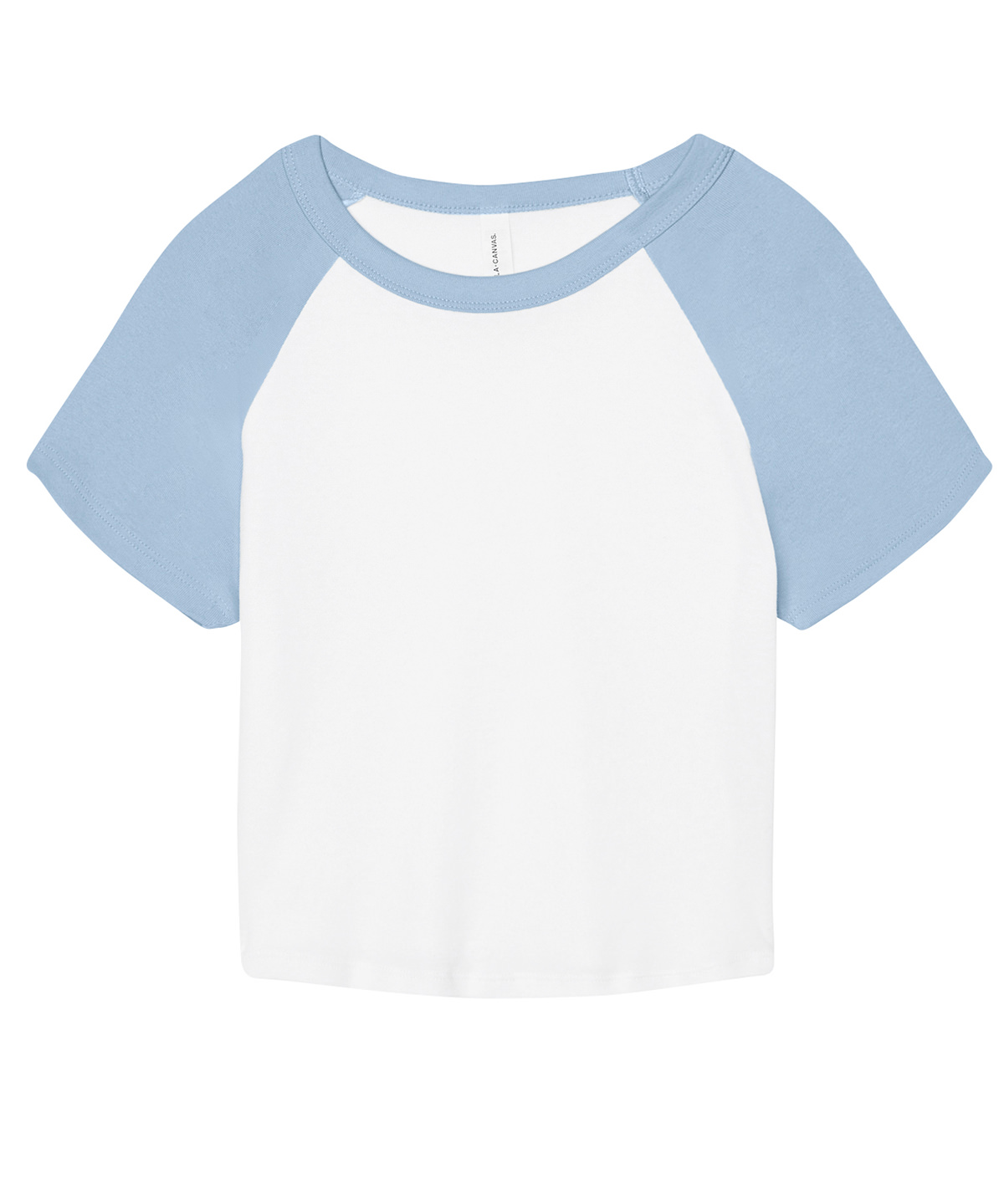 Women’s micro rib raglan baby t-shirt - White/Baby Blue