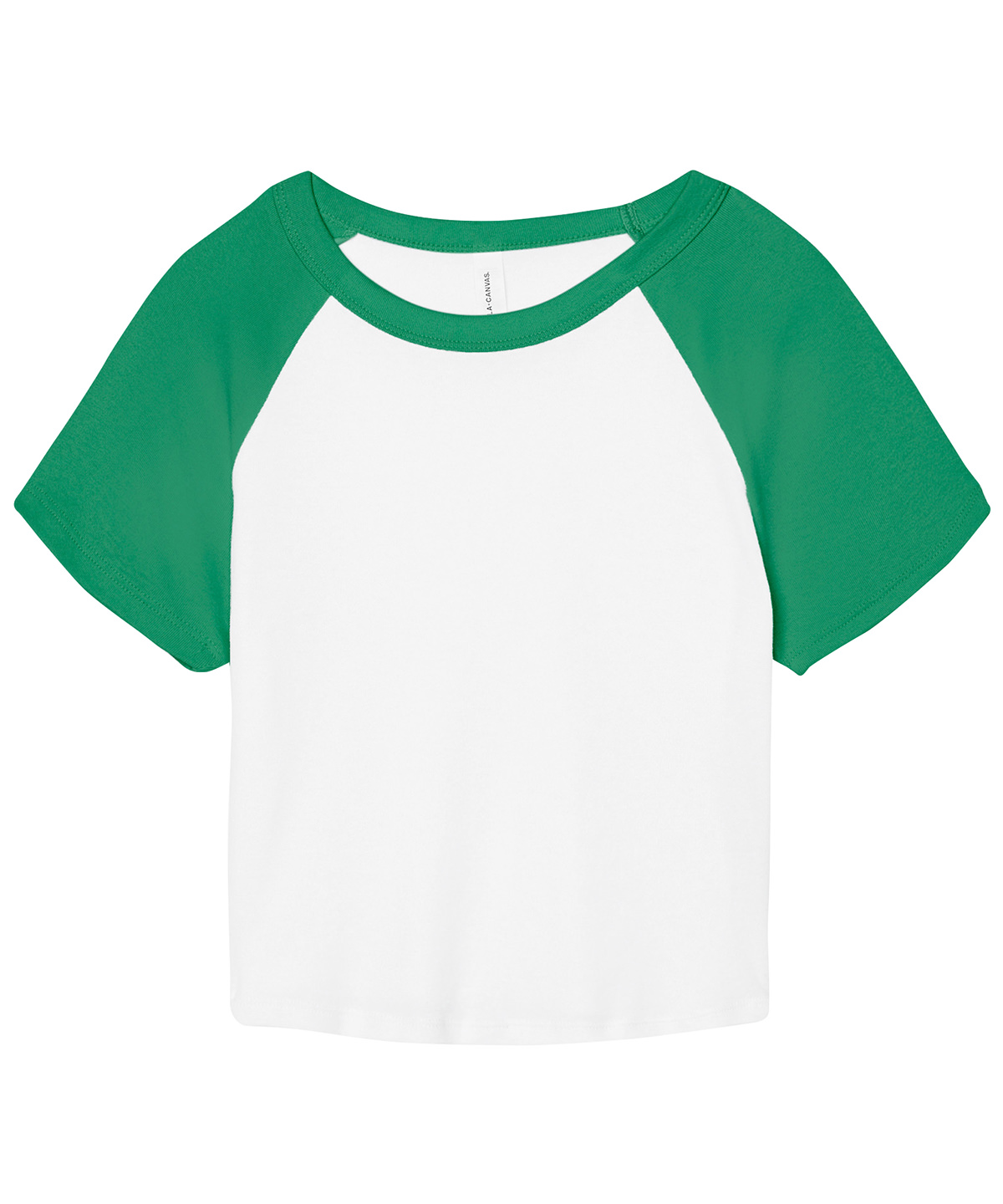 Women’s micro rib raglan baby t-shirt - White/Kelly