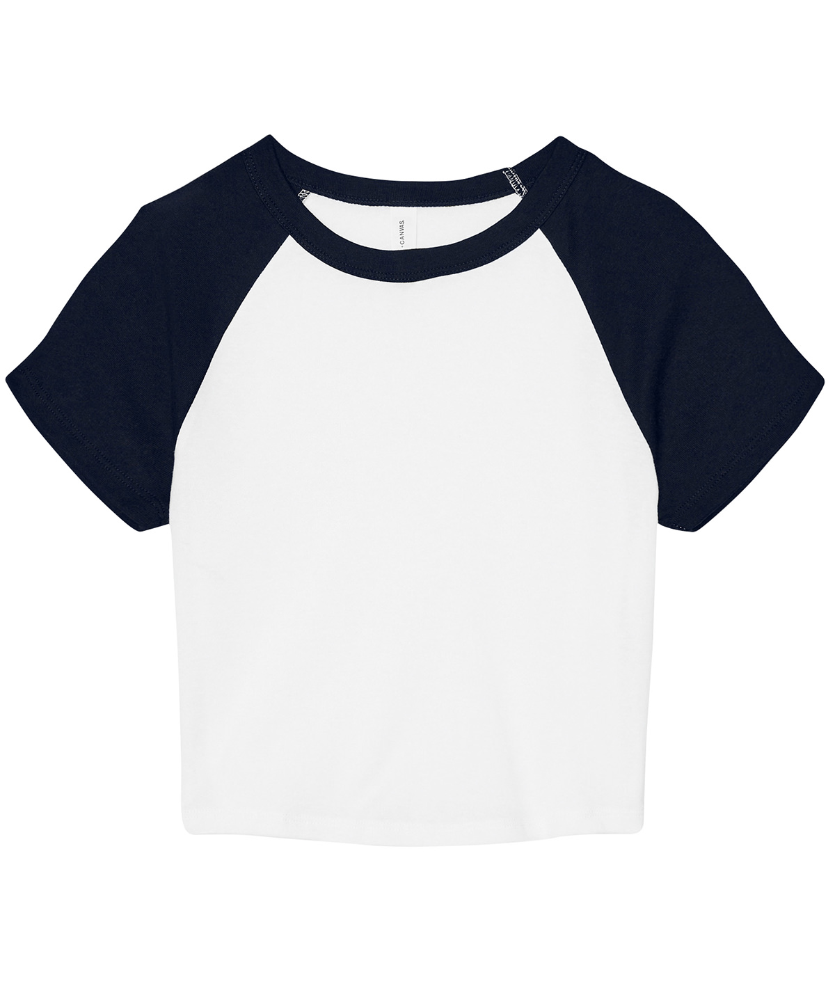 Women’s micro rib raglan baby t-shirt - White/Navy