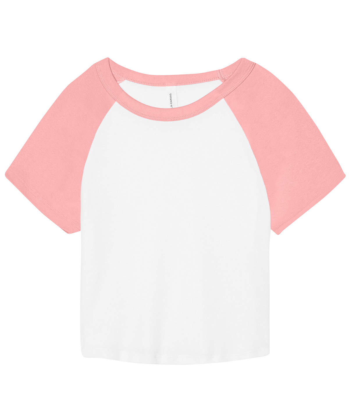 Women’s micro rib raglan baby t-shirt - White/Pink