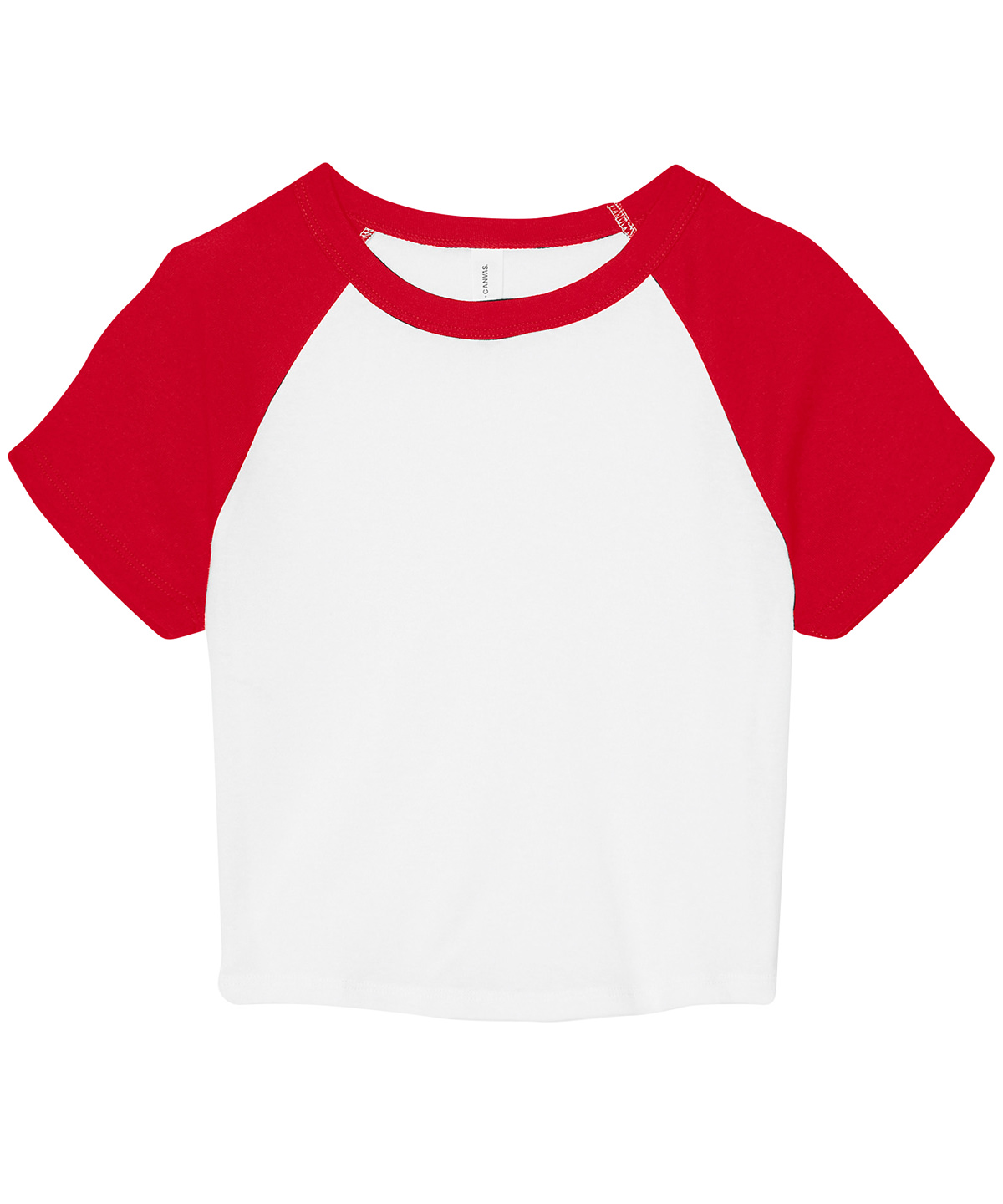 Women’s micro rib raglan baby t-shirt - White/Red