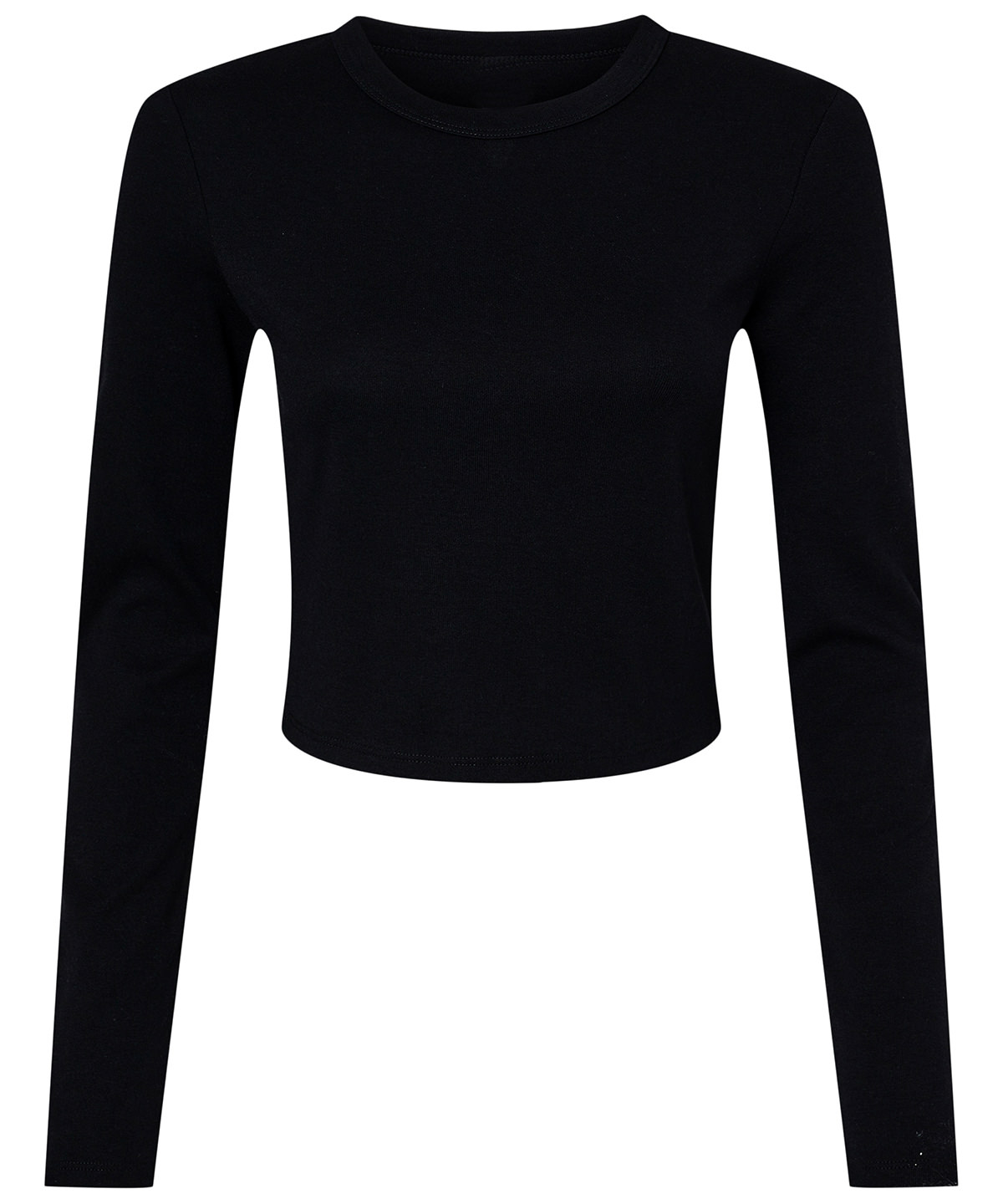 Women’s micro rib long sleeve baby t-shirt - Solid Black Blend