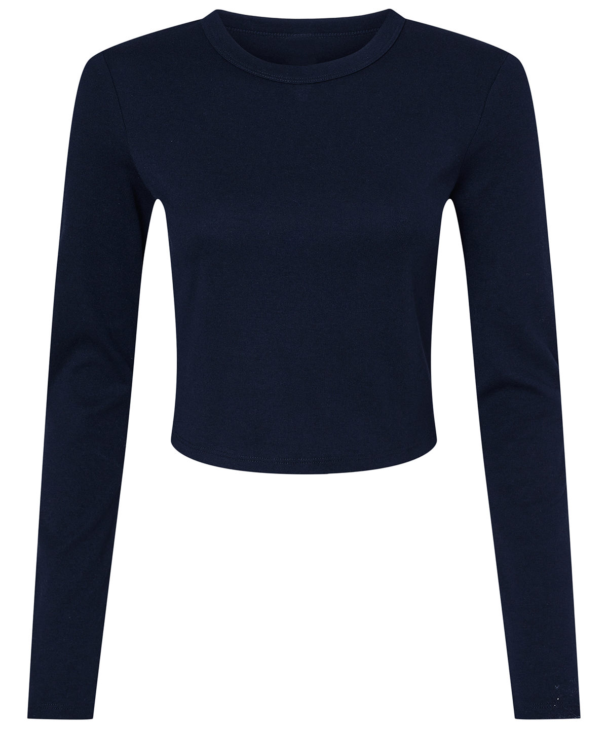Women’s micro rib long sleeve baby t-shirt - Solid Navy Blend