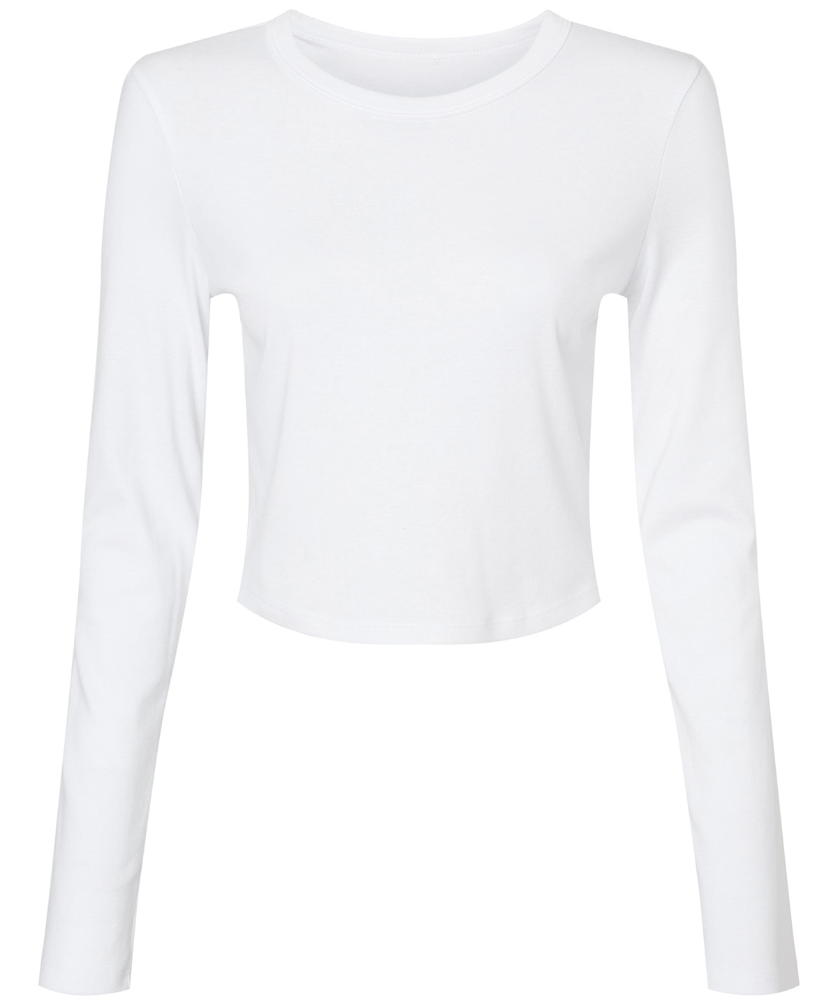 Women’s micro rib long sleeve baby t-shirt - Solid White Blend