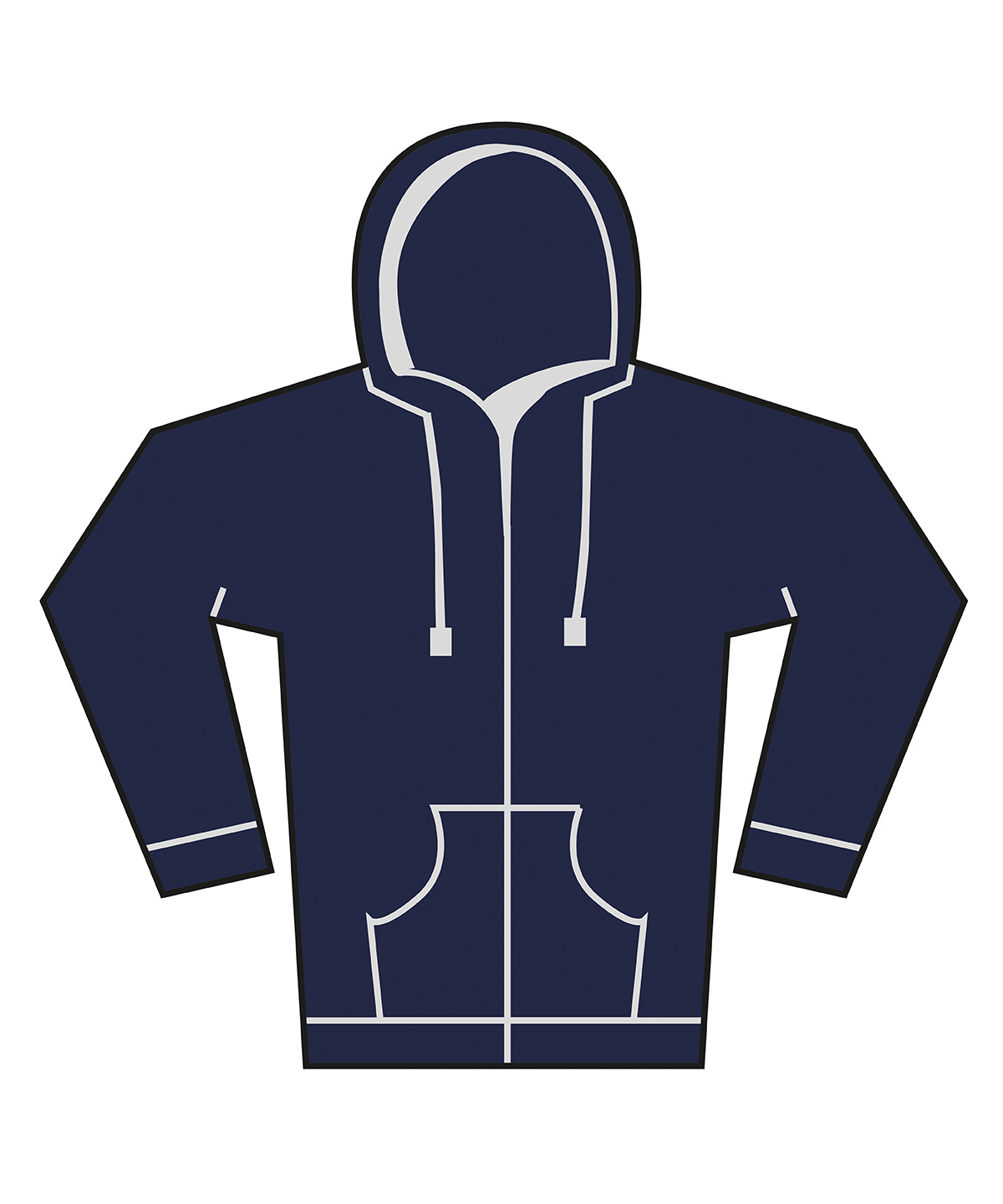 Unisex heavy full-zip hoodie - Navy