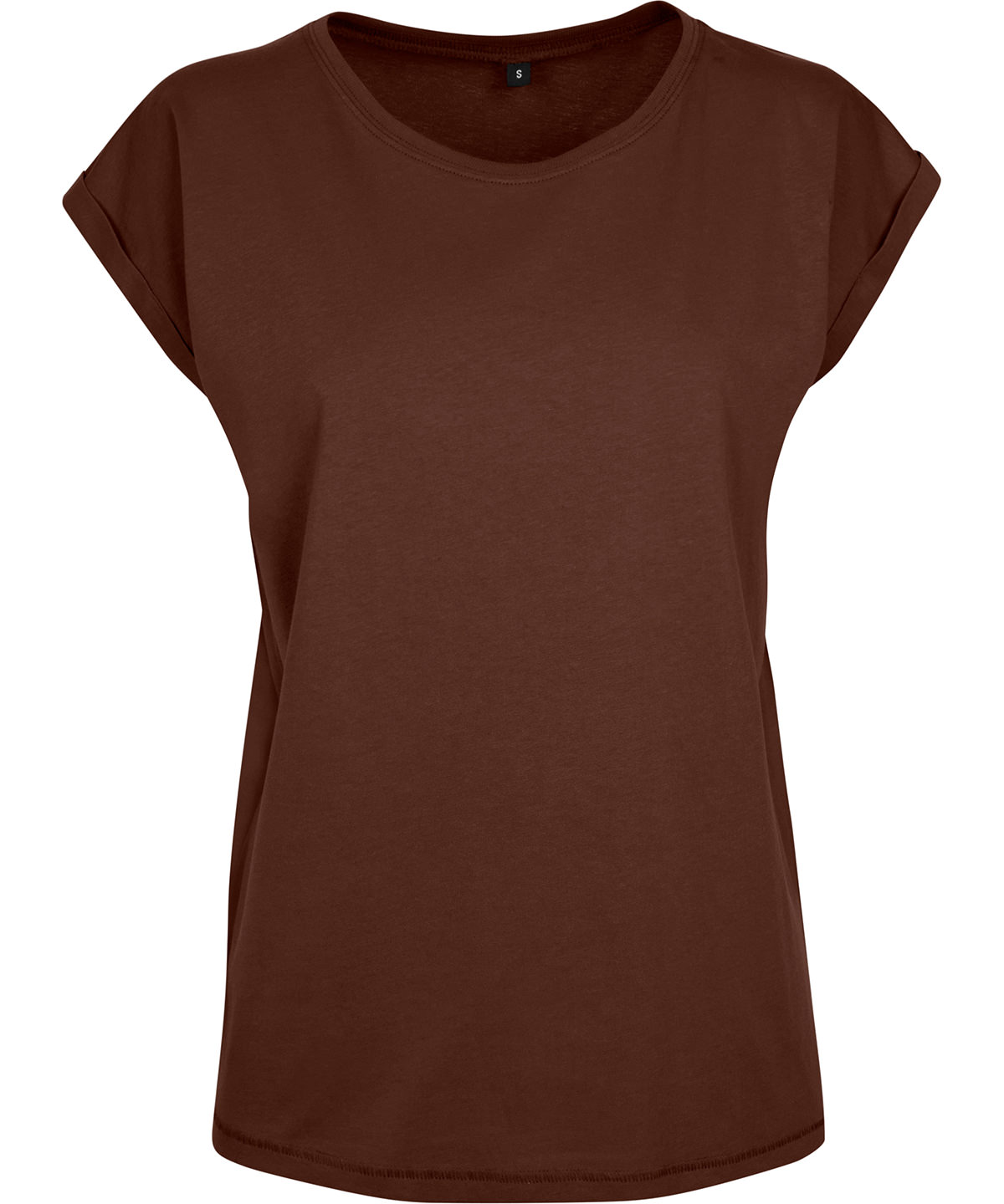 Women's extended shoulder tee - Chocolate Brown