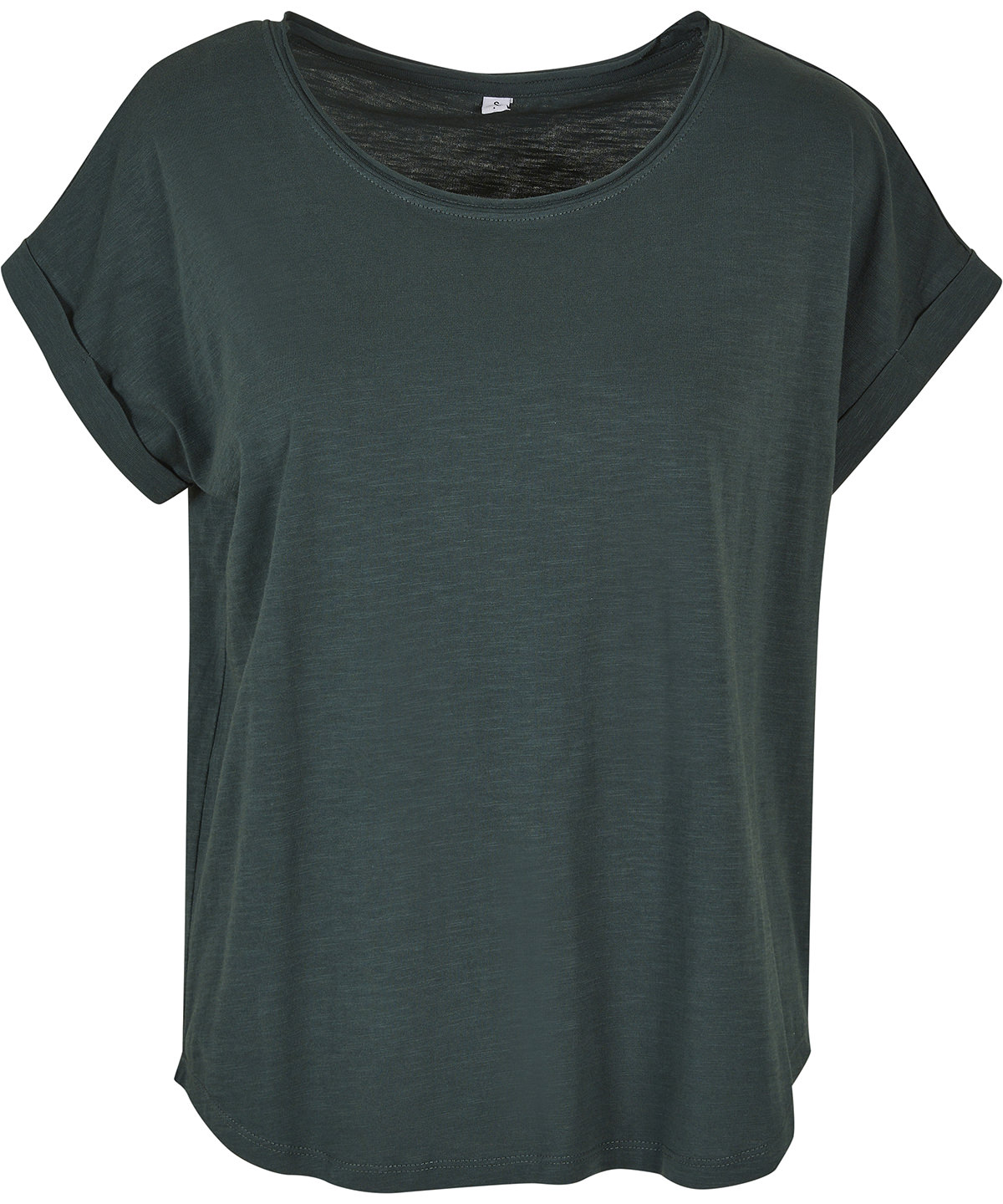 Women's long slub tee - Bottle Green