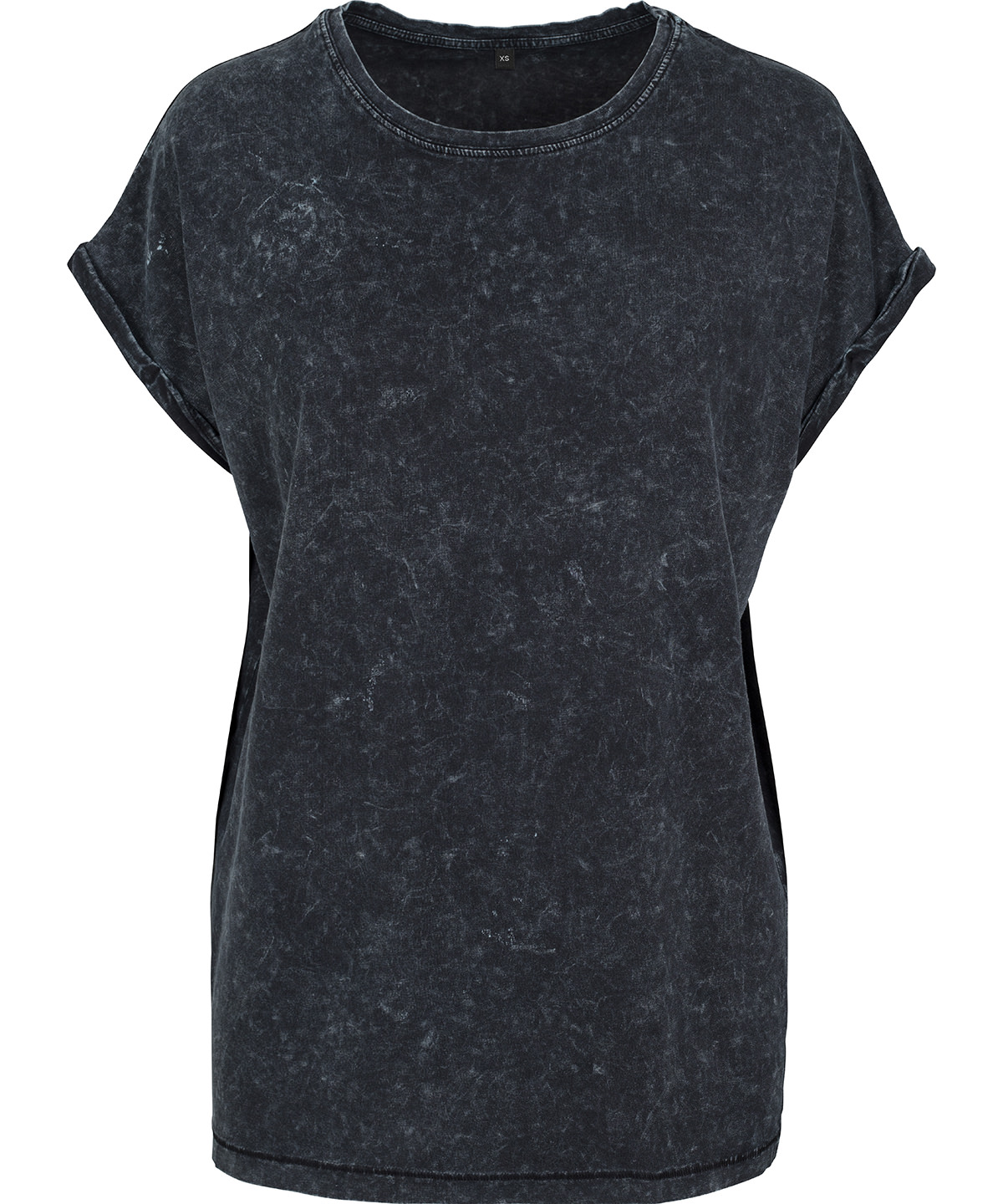 Women's acid washed extended shoulder tee - Black