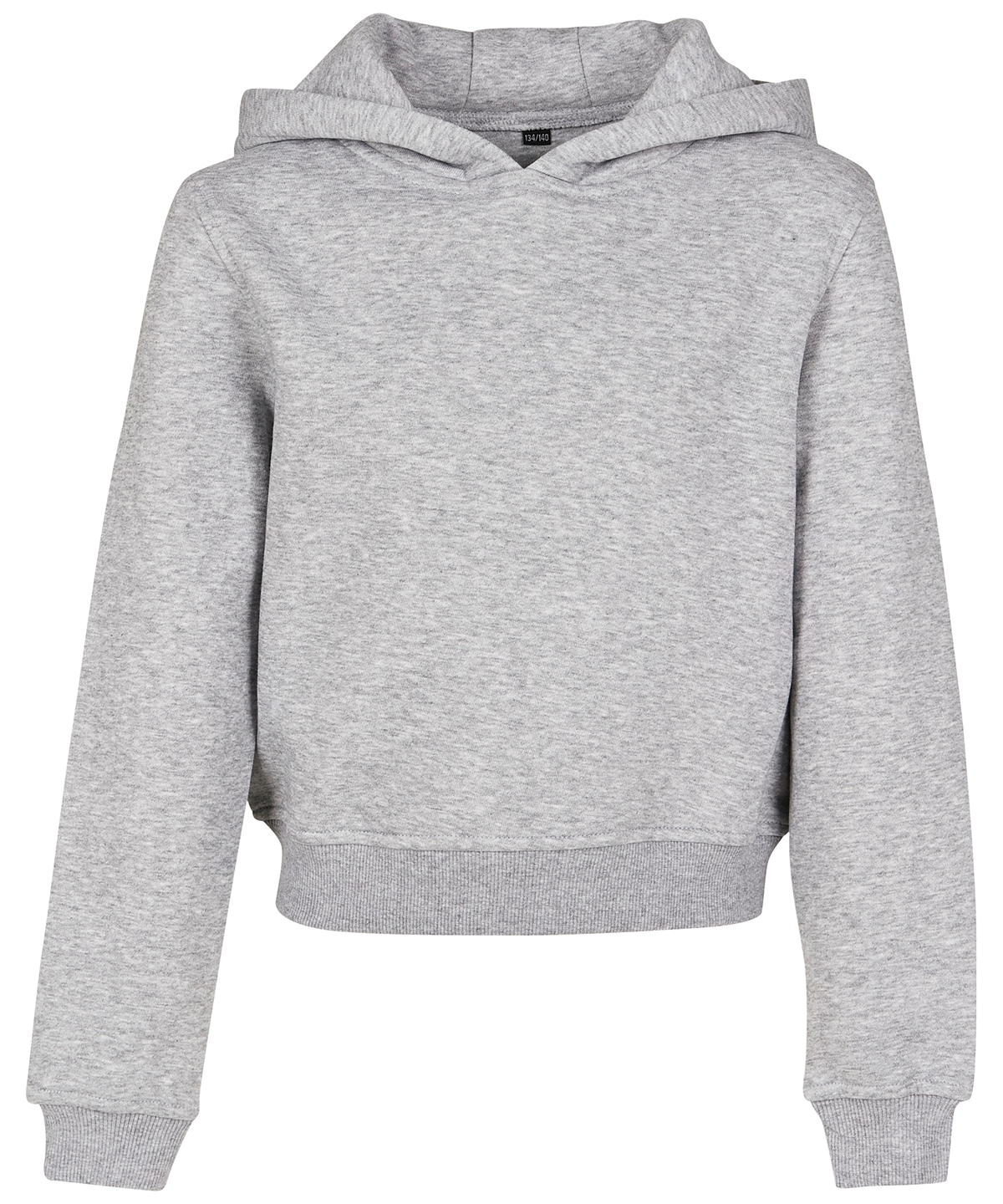 Girls cropped sweat hoodie - Heather Grey