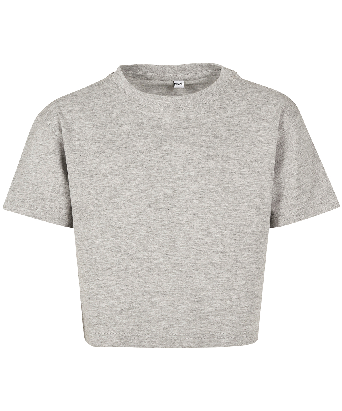 Girls cropped Jersey tee - Heather Grey