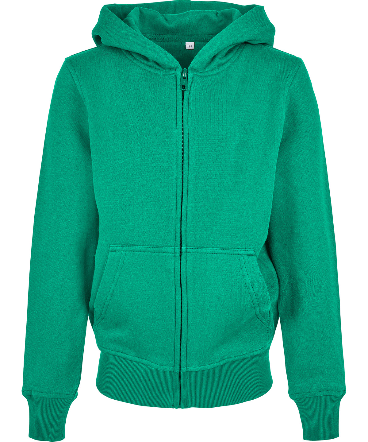 Organic kids basic zip hoodie - Grass Green
