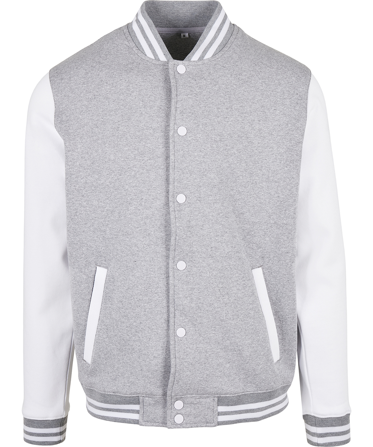 Basic college jacket - Heather Grey/White