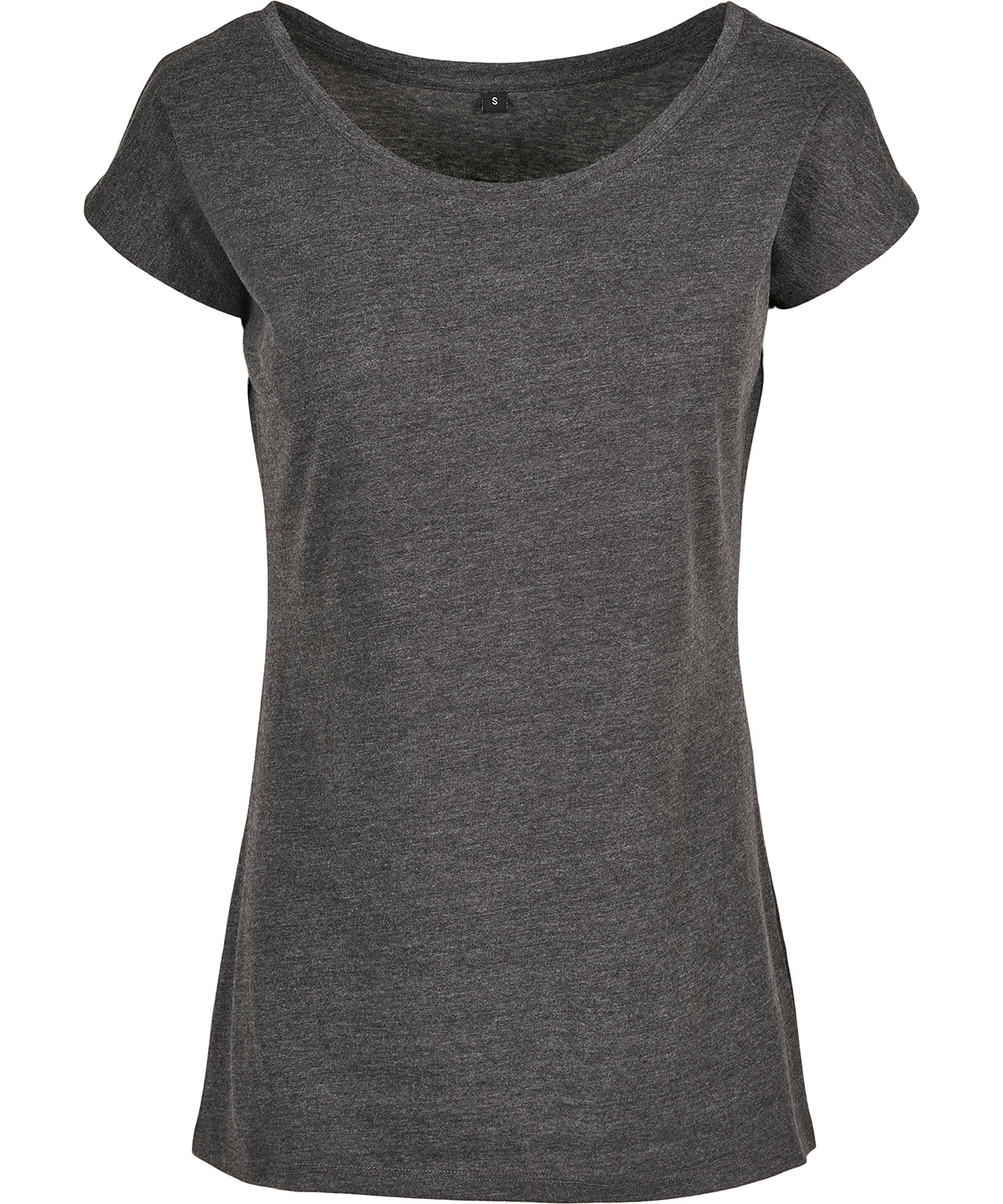 Women's wide neck tee - Charcoal