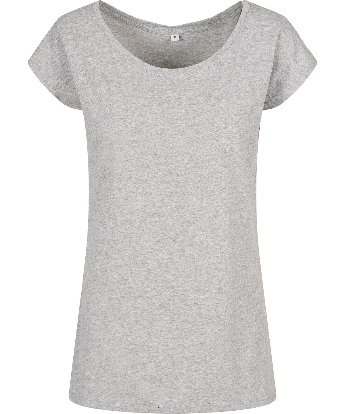 Women's wide neck tee - Heather Grey