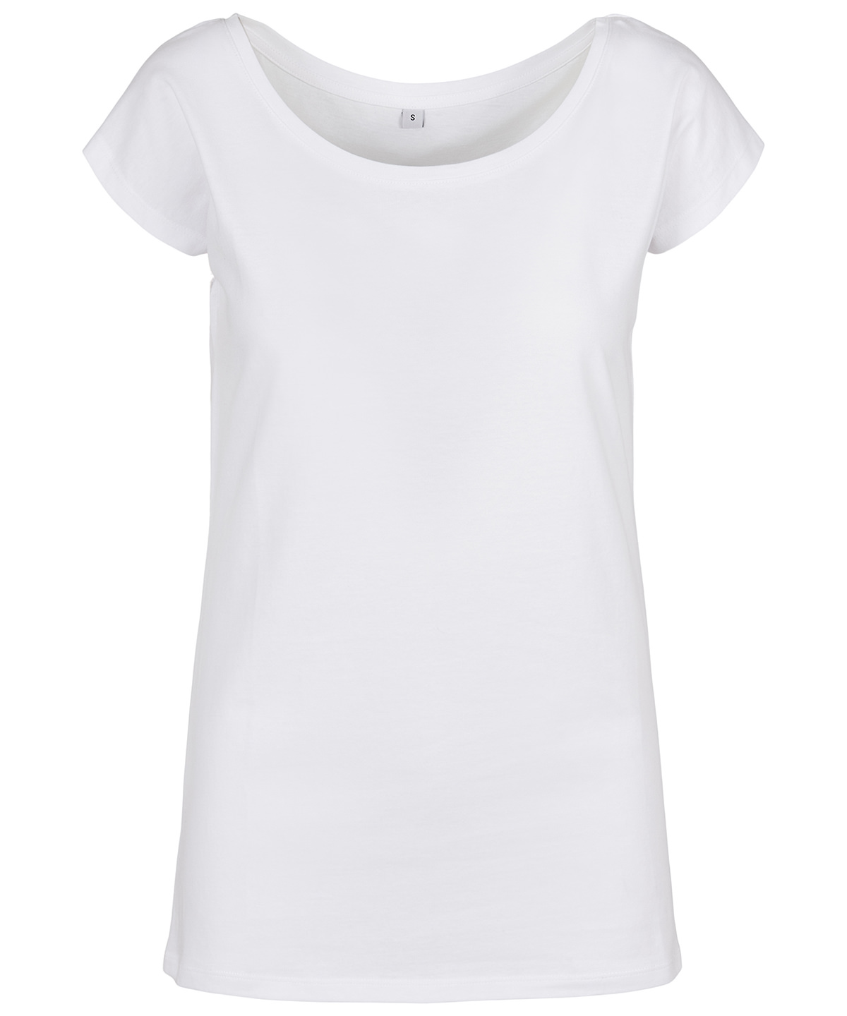 Women's wide neck tee - White