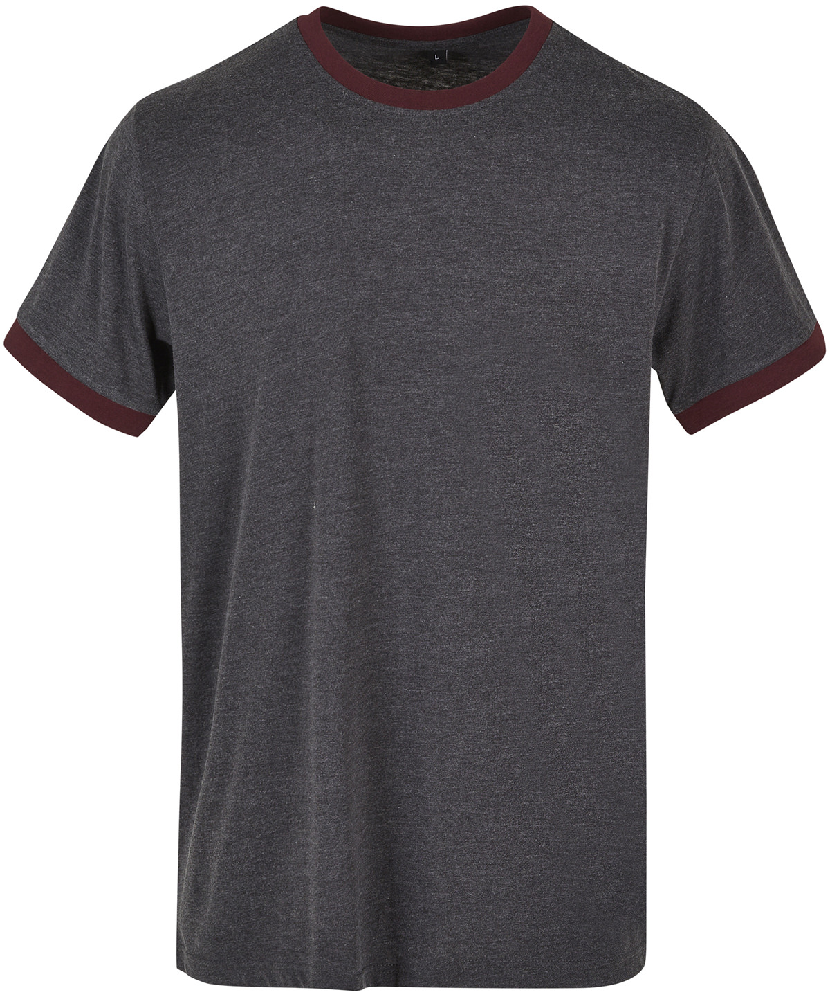 Ringer tee - Charcoal/Cherry