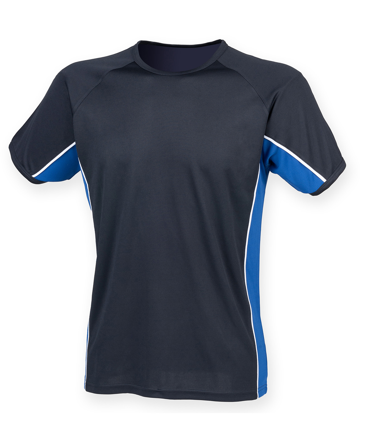 Finden + Hales Performance Panel T-Shirt - Navy/Royal/White