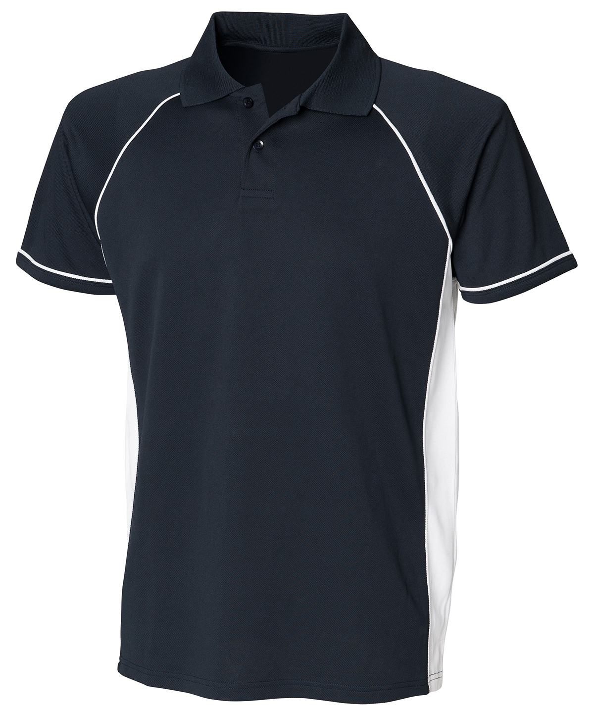 Finden + Hales Performance Panel Polo Shirt - Navy/White/White
