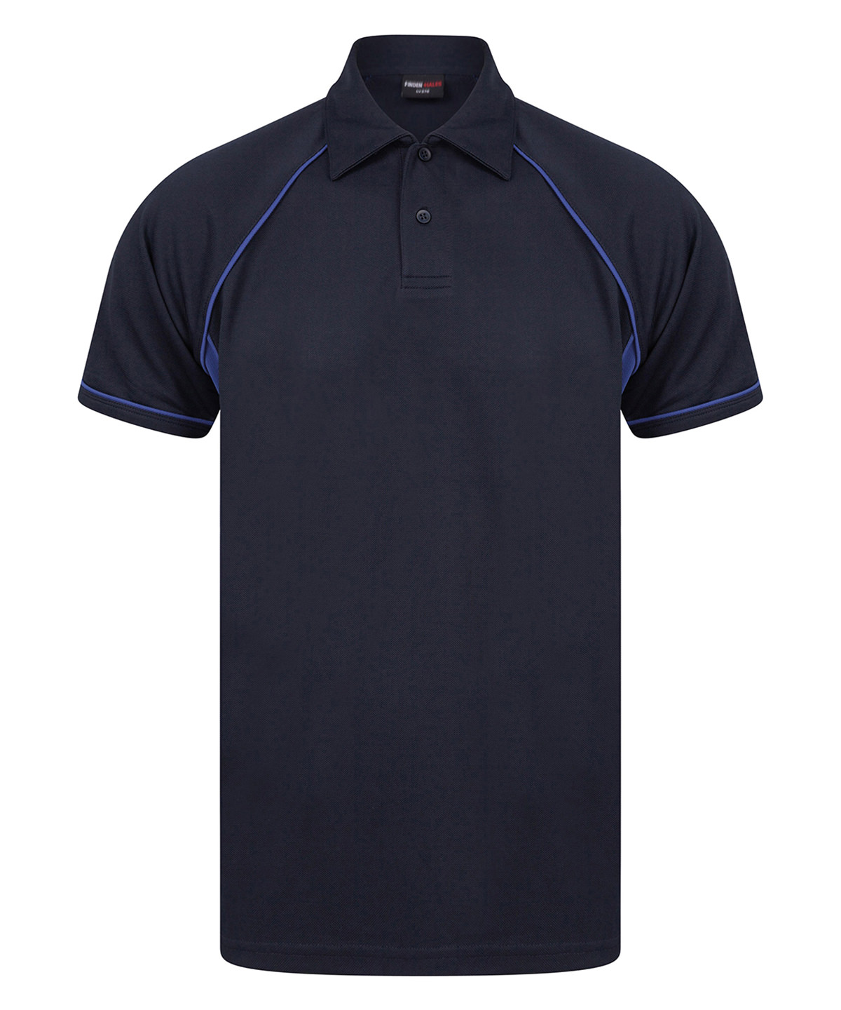 Finden + Hales Performance Piped Polo Shirt - Navy/Royal/Royal