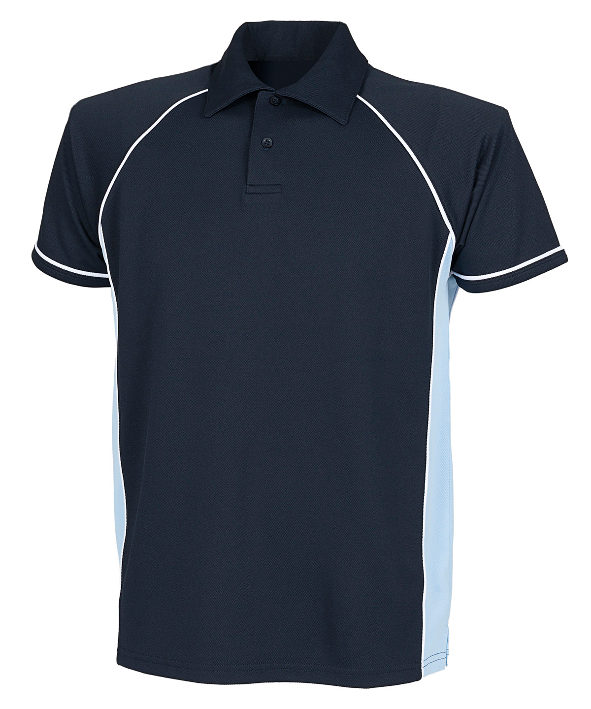 Finden + Hales Performance Piped Polo Shirt - Navy/Sky/White