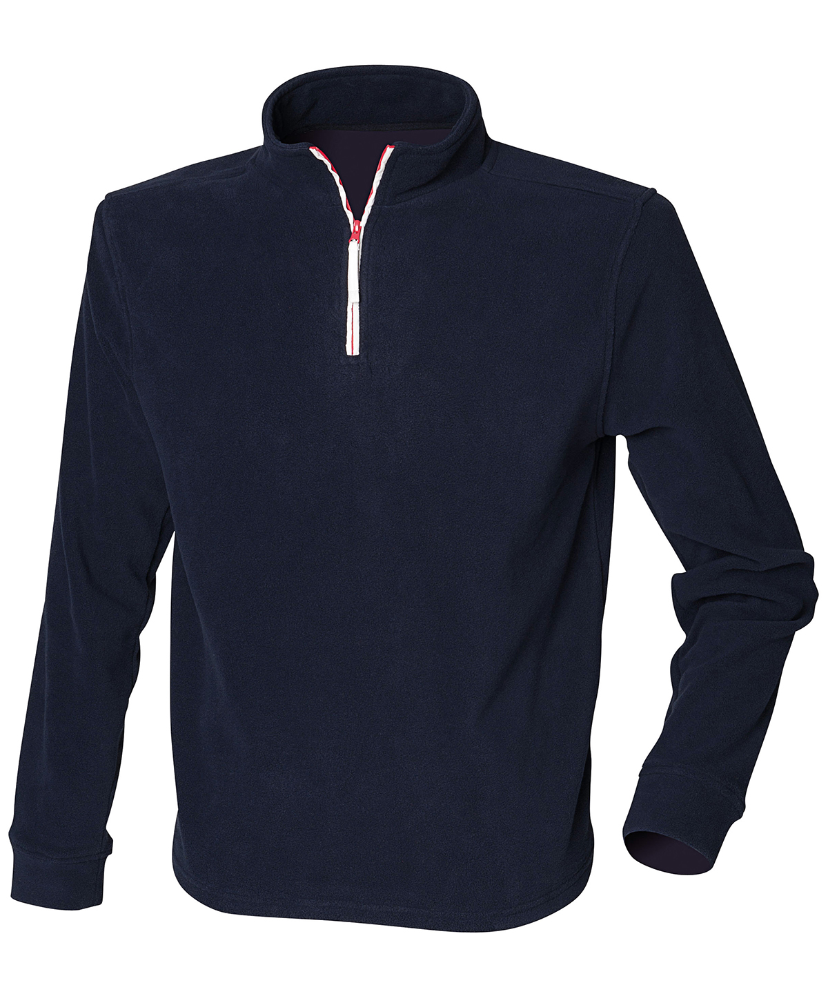 Finden + Hales Zip Neck Piped Micro Fleece - Navy/White/Red