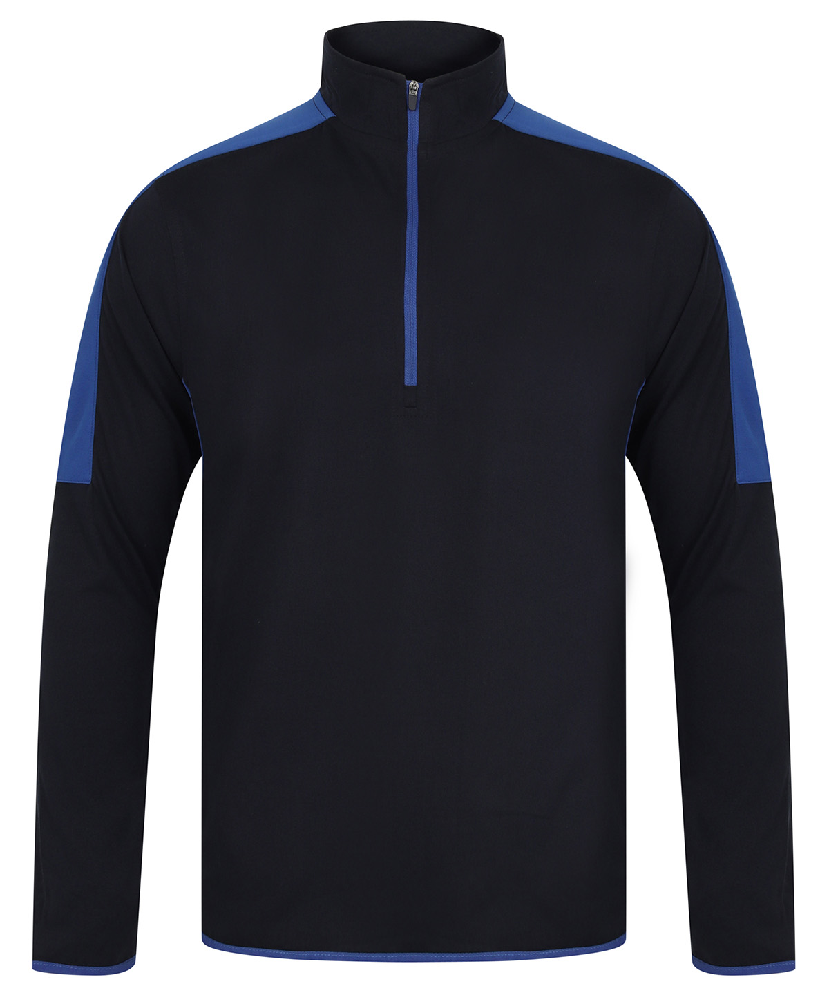 Finden + Hales Contrast Zip Neck Midlayer Top - Navy/Royal
