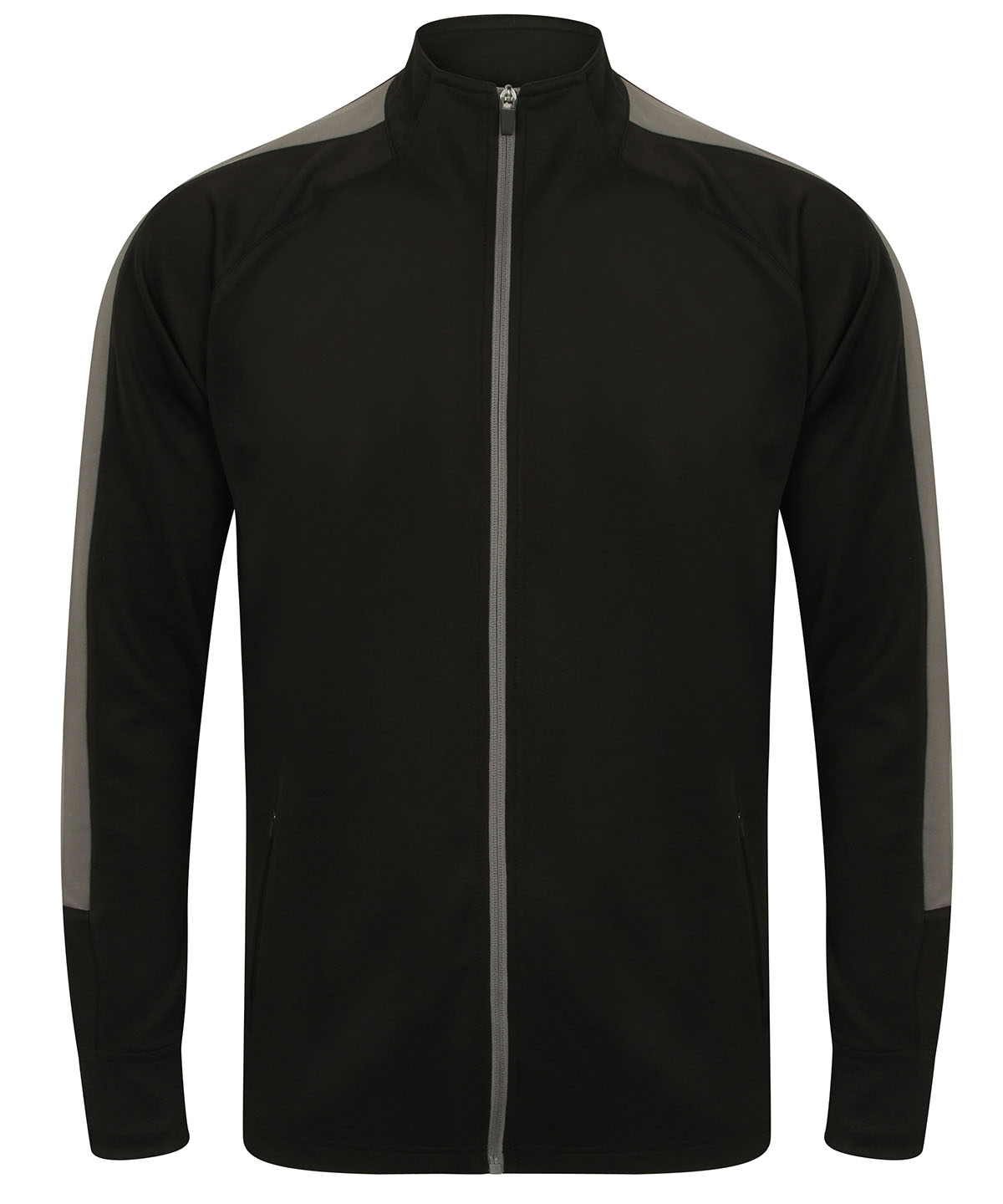 Finden + Hales Knitted Tracksuit Top - Black/Gunmetal Grey