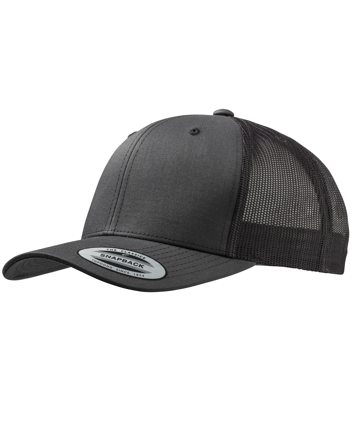 Retro trucker cap (6606) - Dark Grey/Dark Grey