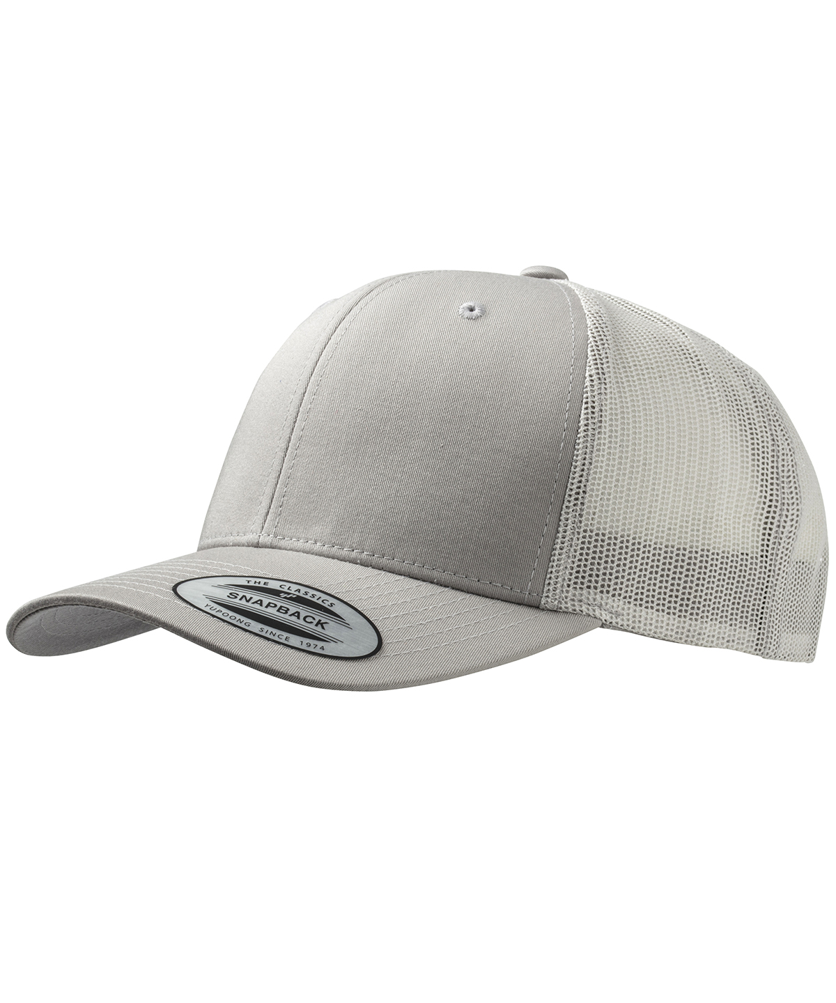 Retro trucker cap (6606) - Silver/Silver