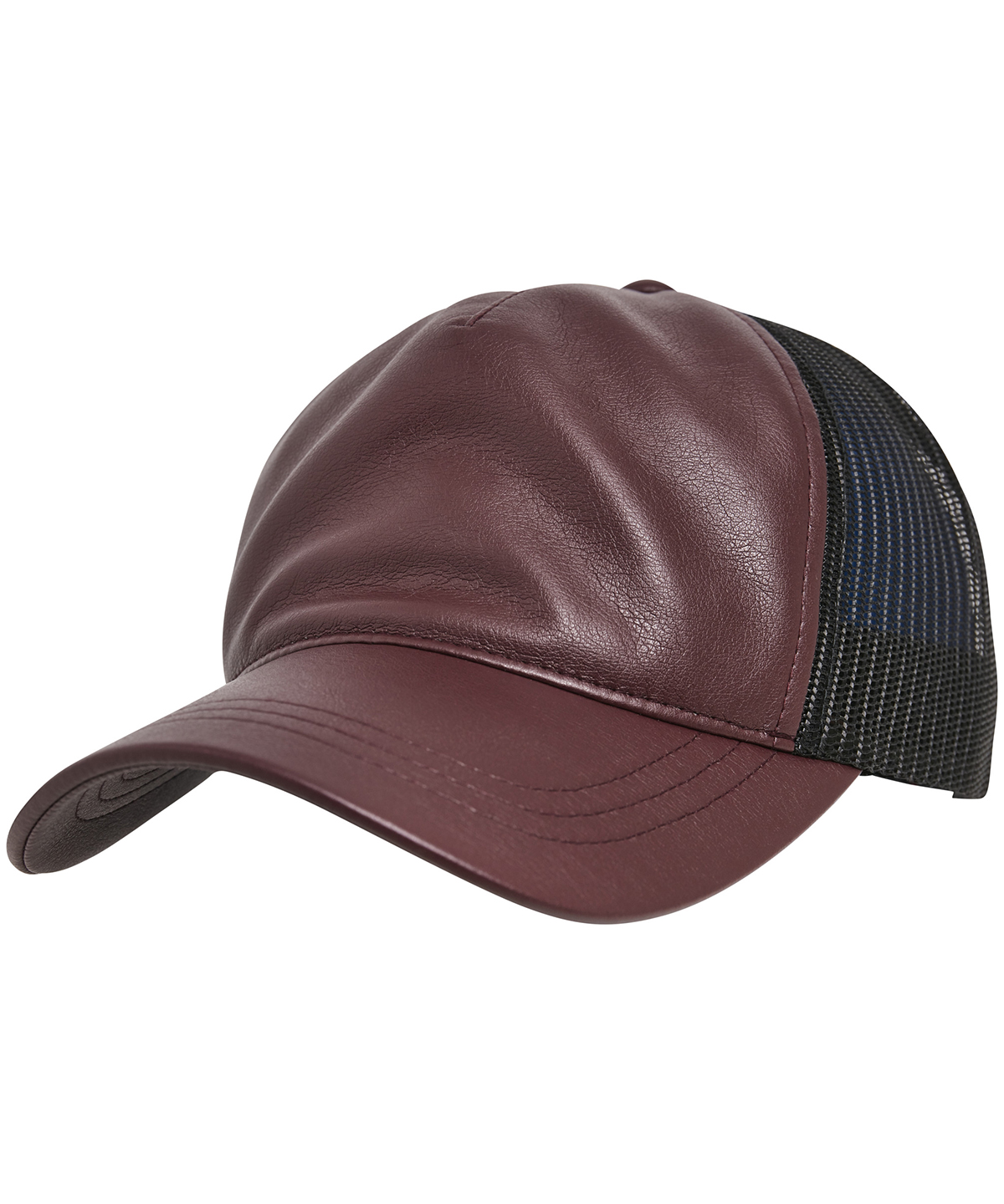 Leather trucker - Maroon/Black