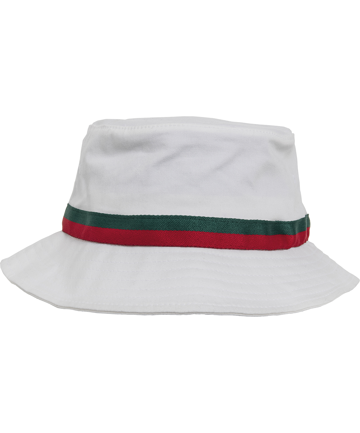 Stripe bucket hat (5003S) - White/Fire Red/Green