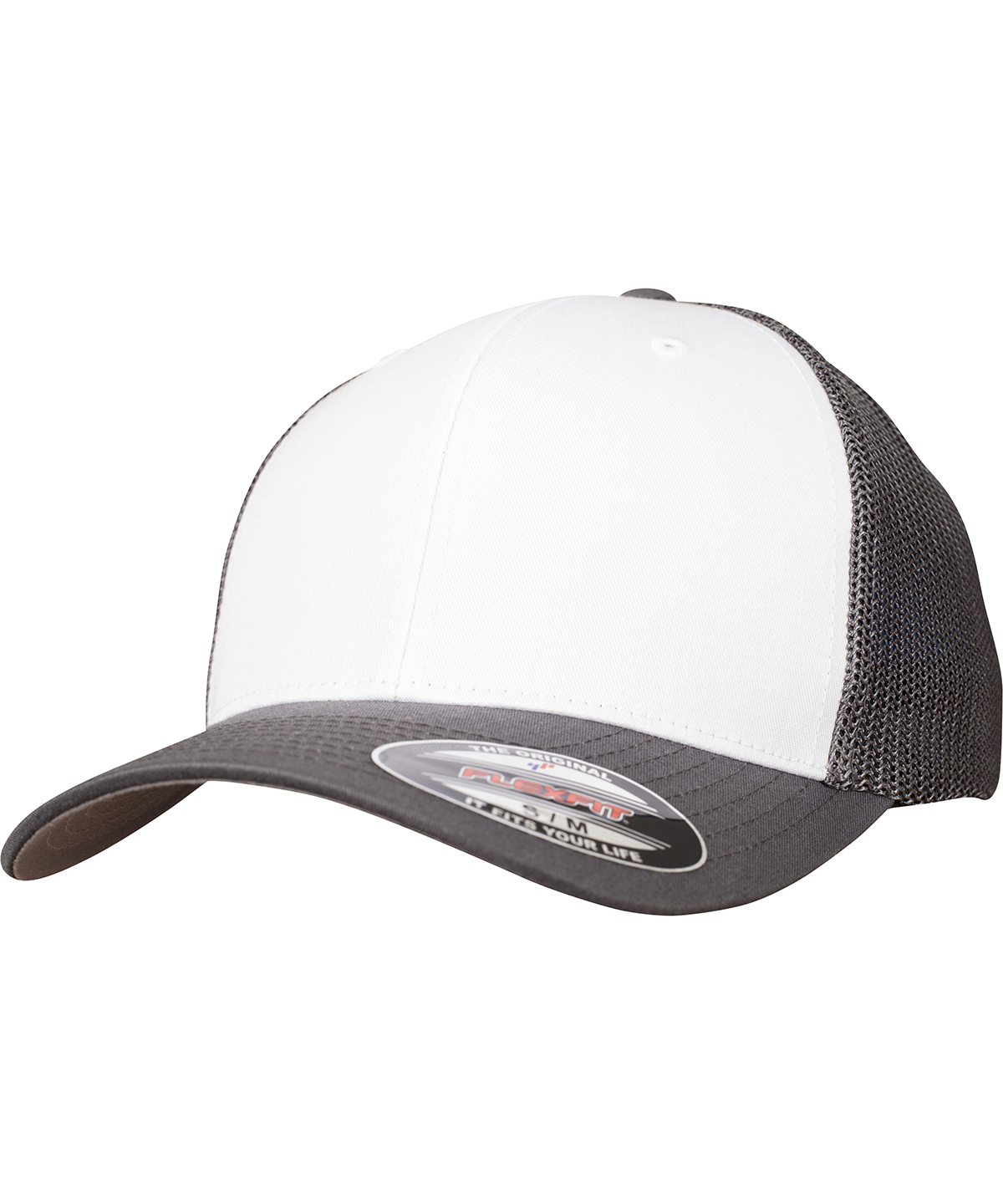 Flexfit mesh coloured front (6511CF) - Dark Grey/White/Dark Grey
