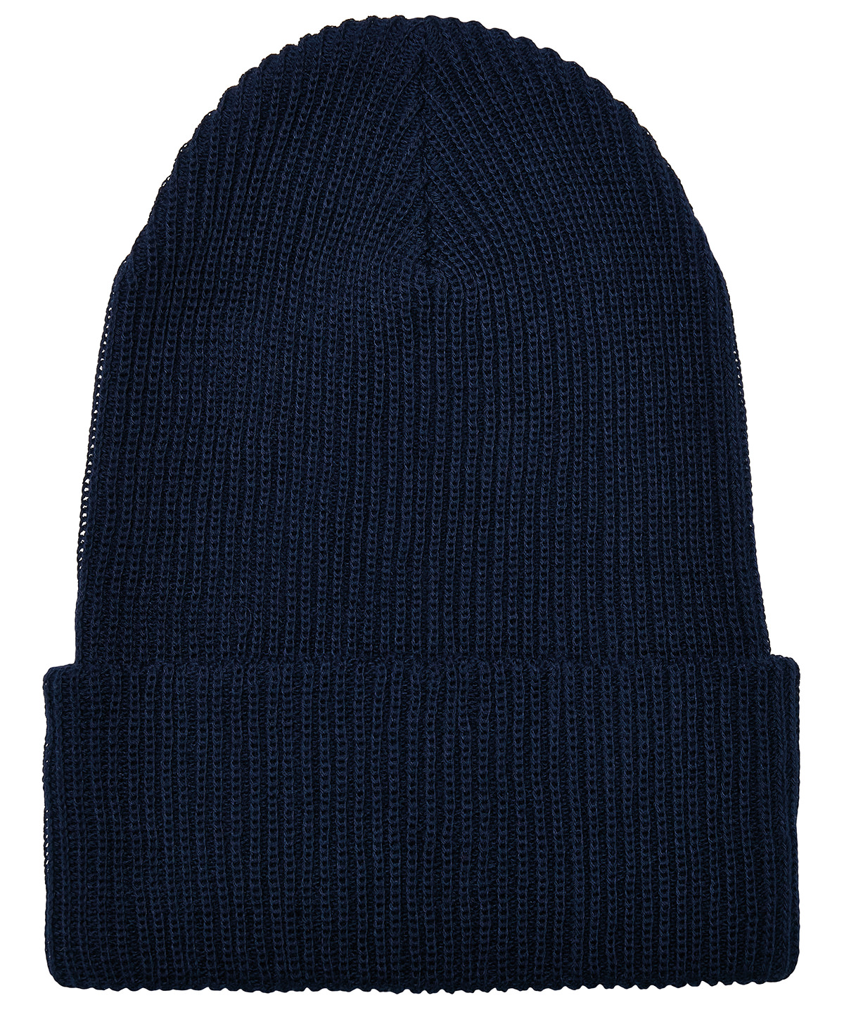 Recycled yarn ribbed knit beanie (1504RY) - Navy