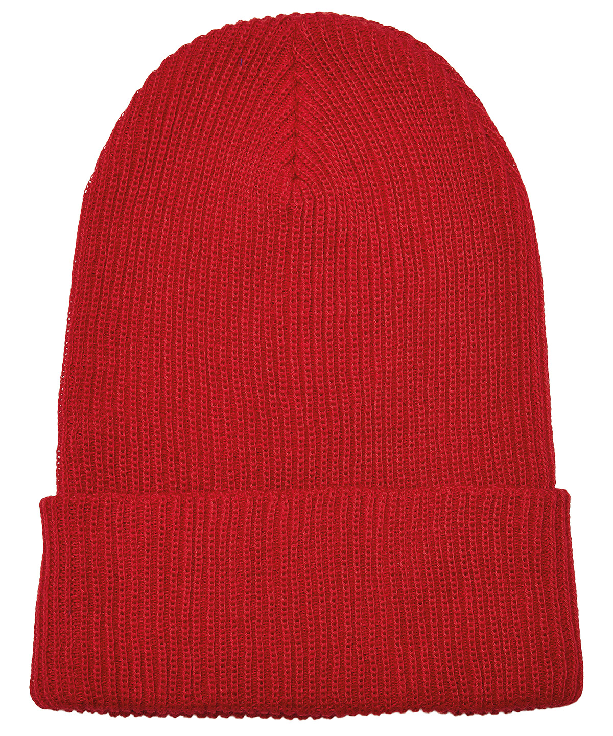 Recycled yarn ribbed knit beanie (1504RY) - Red