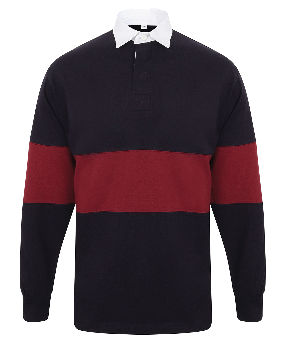Panelled rugby shirt - Navy/Burgundy