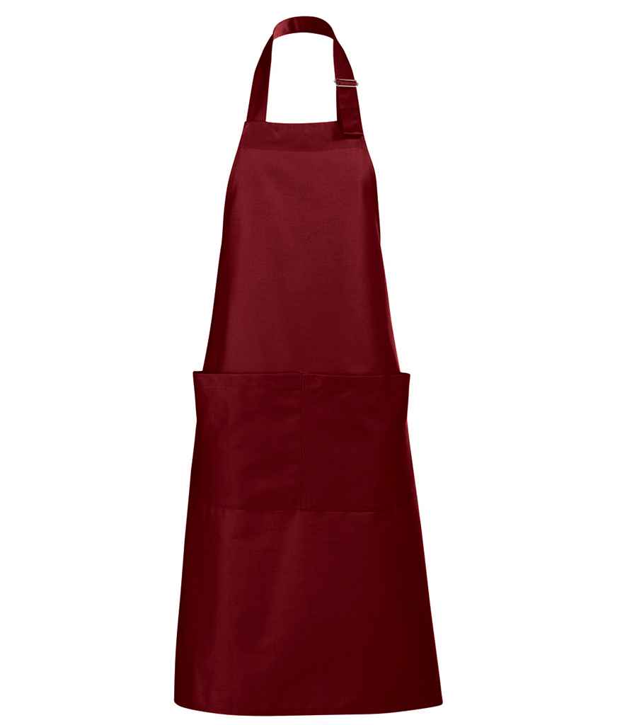 SOL'S Gala Long Bib Apron - Burgundy