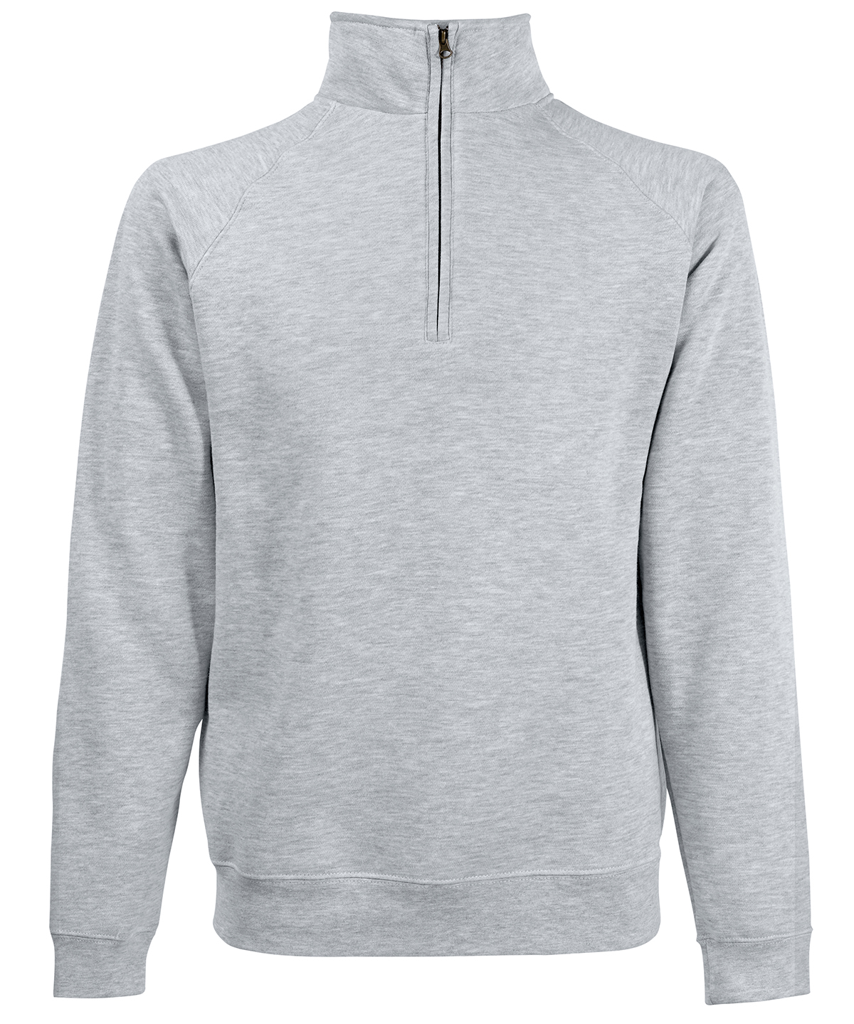 Classic 80/20 zip neck sweatshirt - Heather Grey