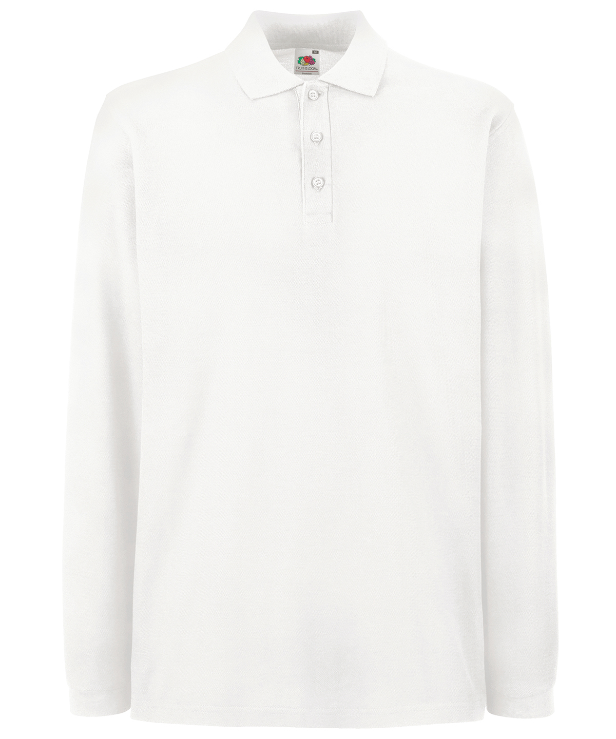 Premium long sleeve polo - White