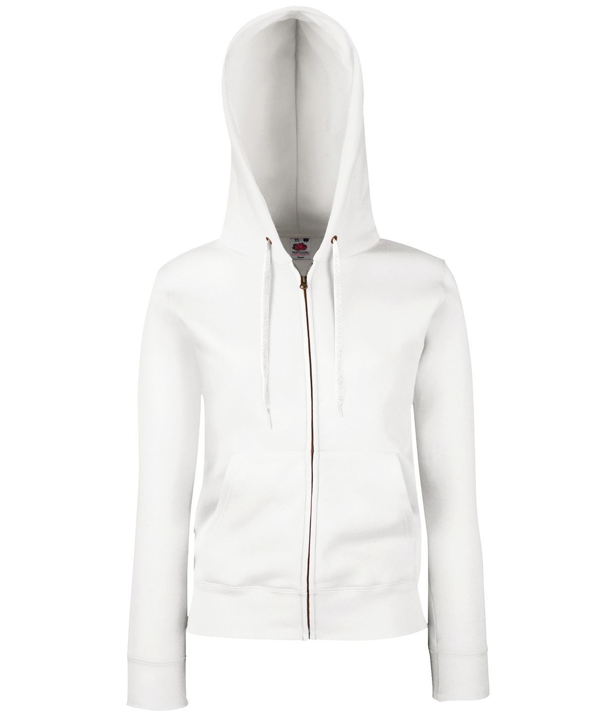 Women's premium 70/30 hooded sweatshirt jacket - White