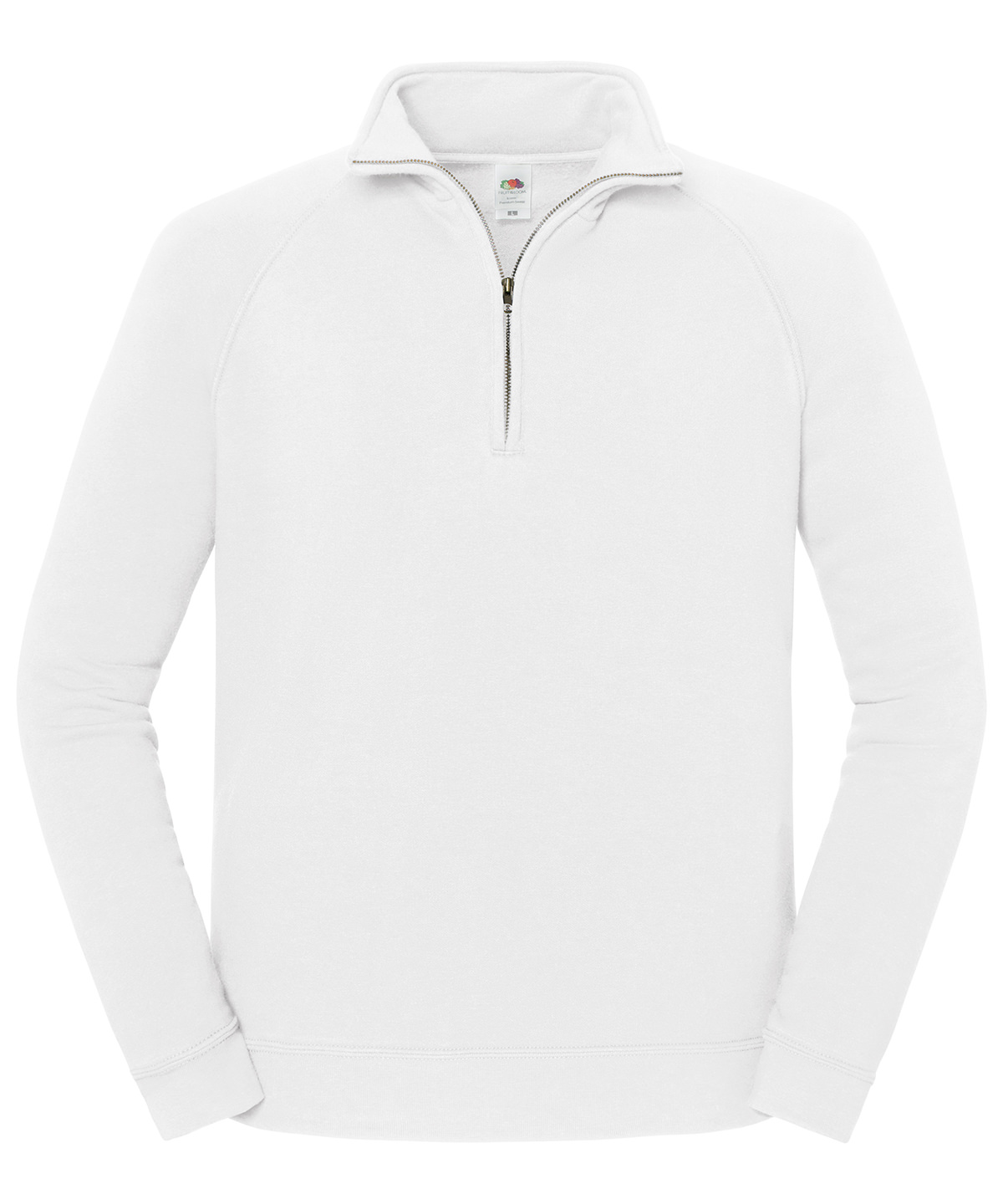 Iconic premium zip-neck sweat - White