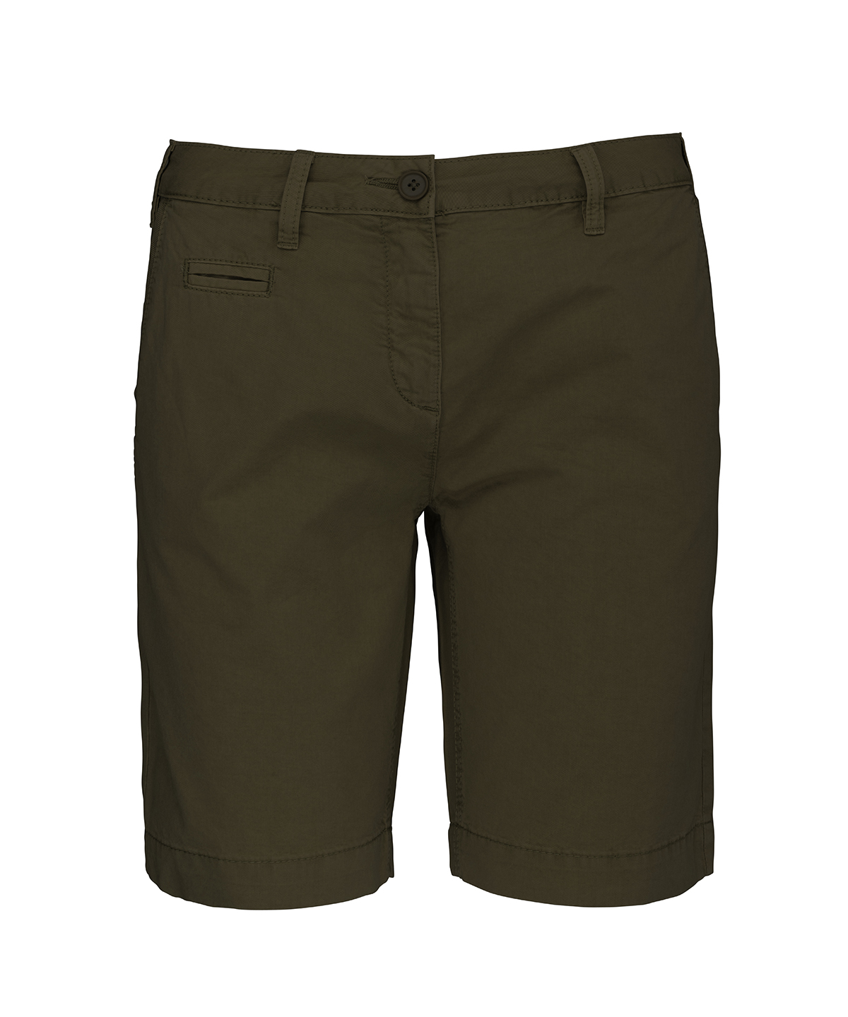 Ladies' washed effect Bermuda shorts - Washed Light Khaki