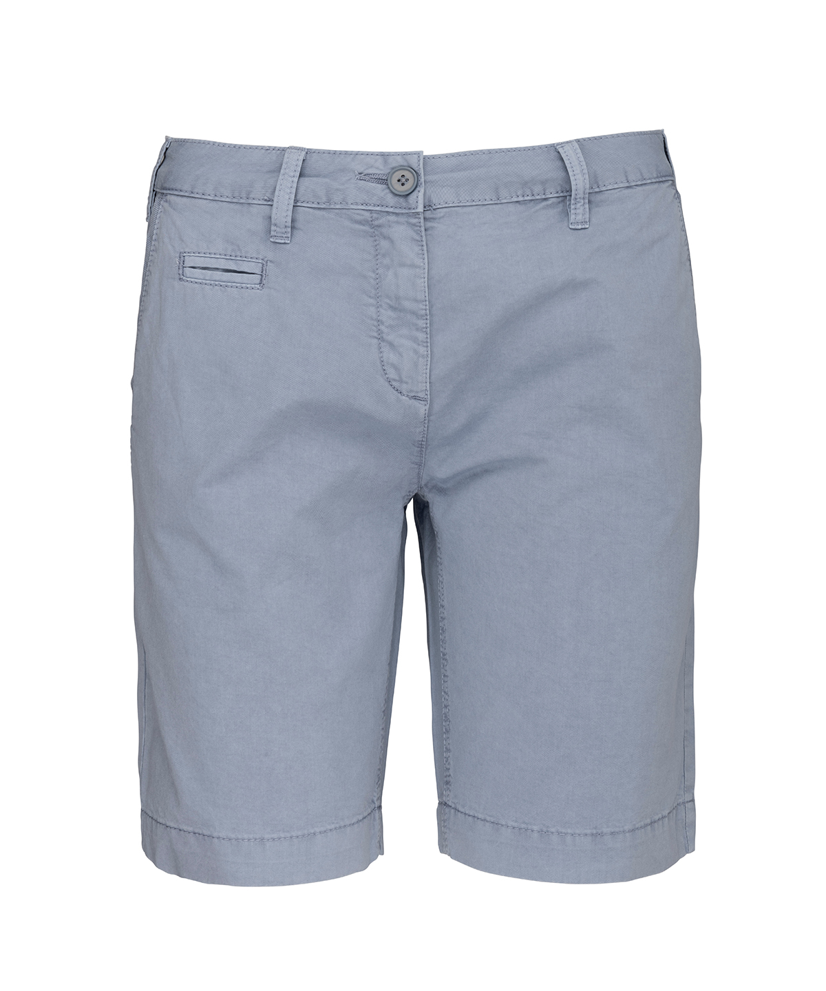 Ladies' washed effect Bermuda shorts - Washed Smokey Blue